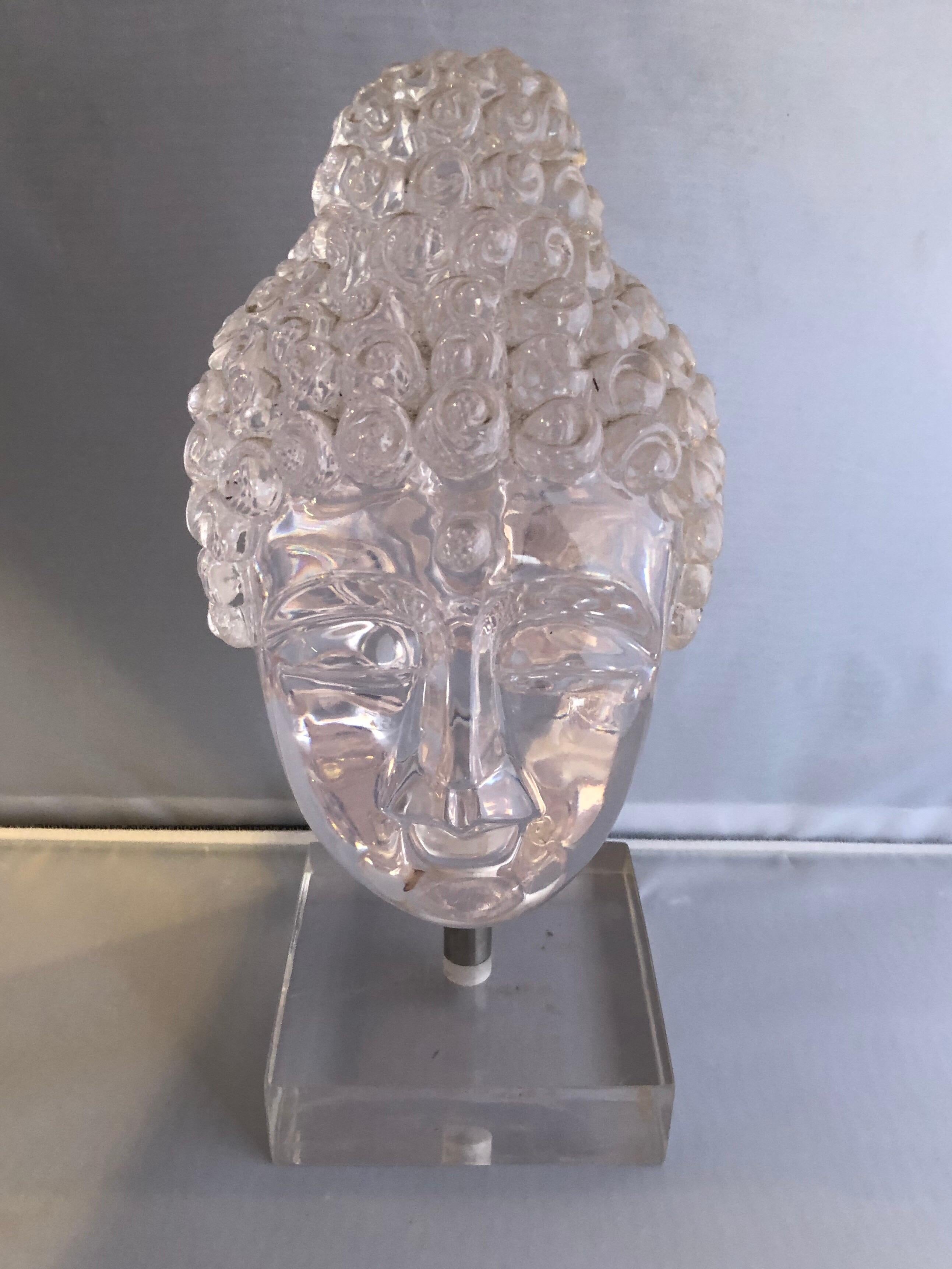 Midcentury Lucite Buddha Head / Bust 1