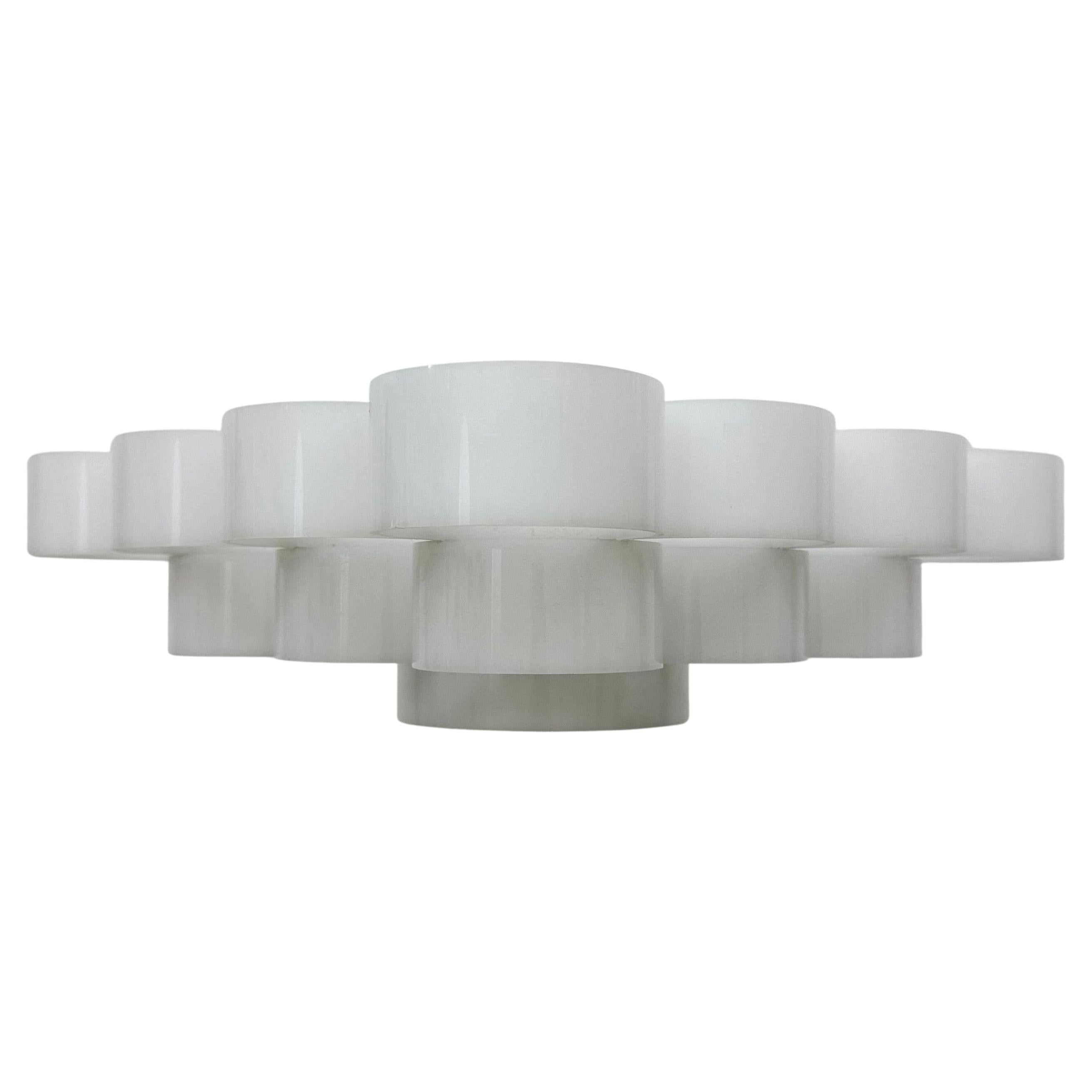 Mid-century lucite circles flush mount , 1970s