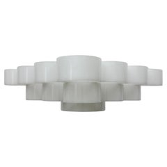 Mid-century lucite circles flush mount , 1970s