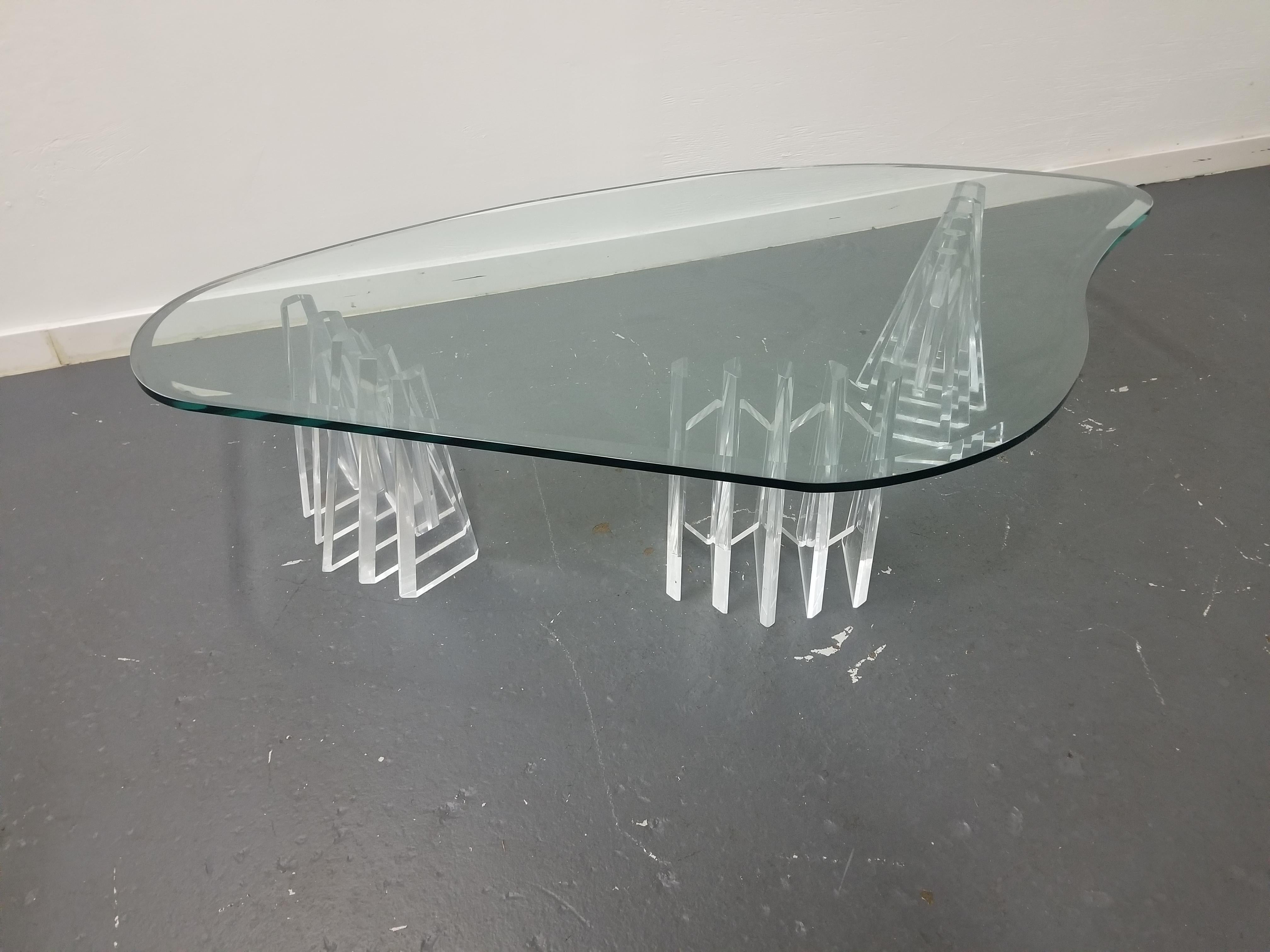 20th Century Mid Century Lucite Coffee Table  For Sale