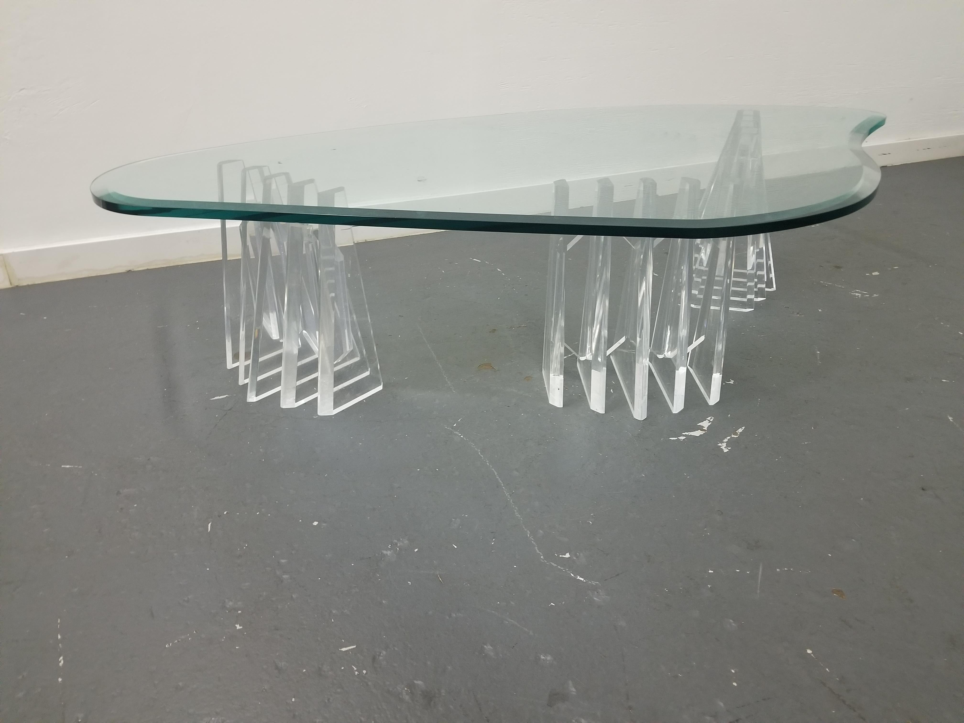 Mid Century Lucite Coffee Table  For Sale 1