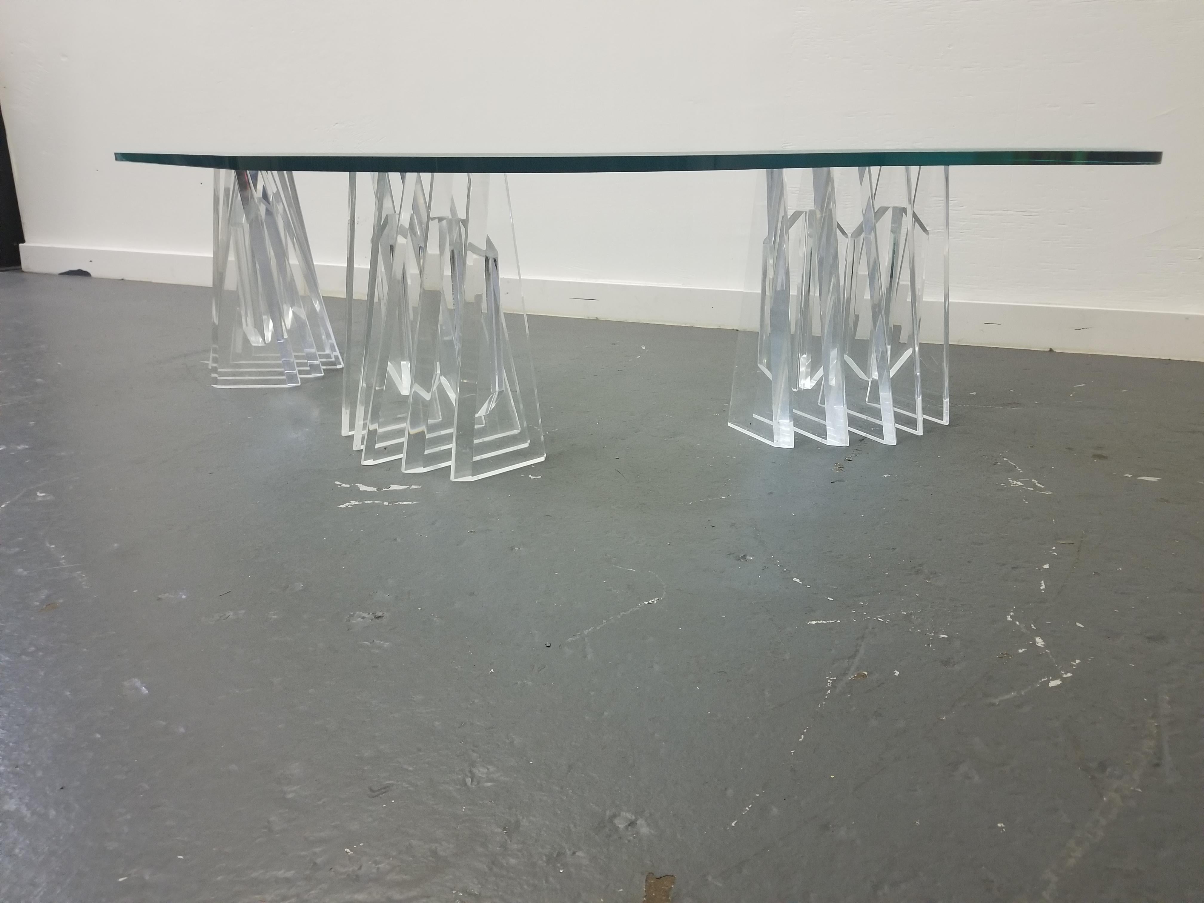 Mid Century Lucite Coffee Table  For Sale 5