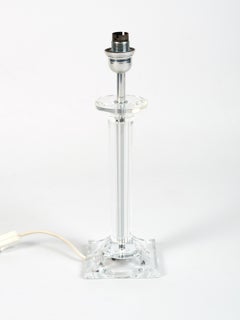 Mid Century Lucite Column Table Lamp, France, C.1970