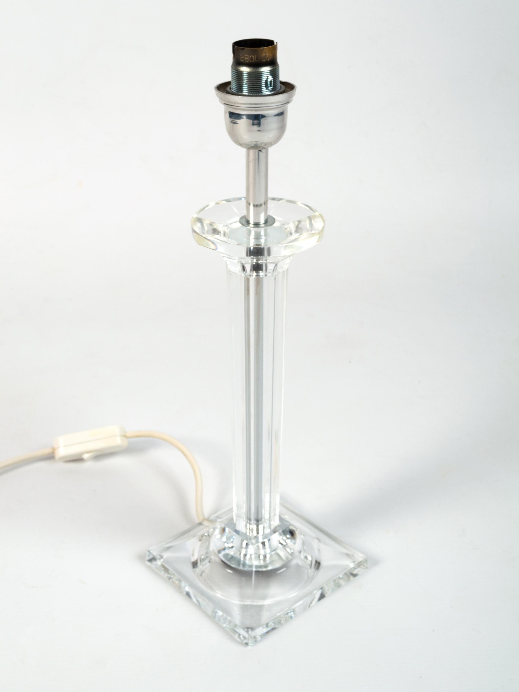 Mid-Century Modern Mid Century Lucite Column Table Lamp, France, C.1970 For Sale