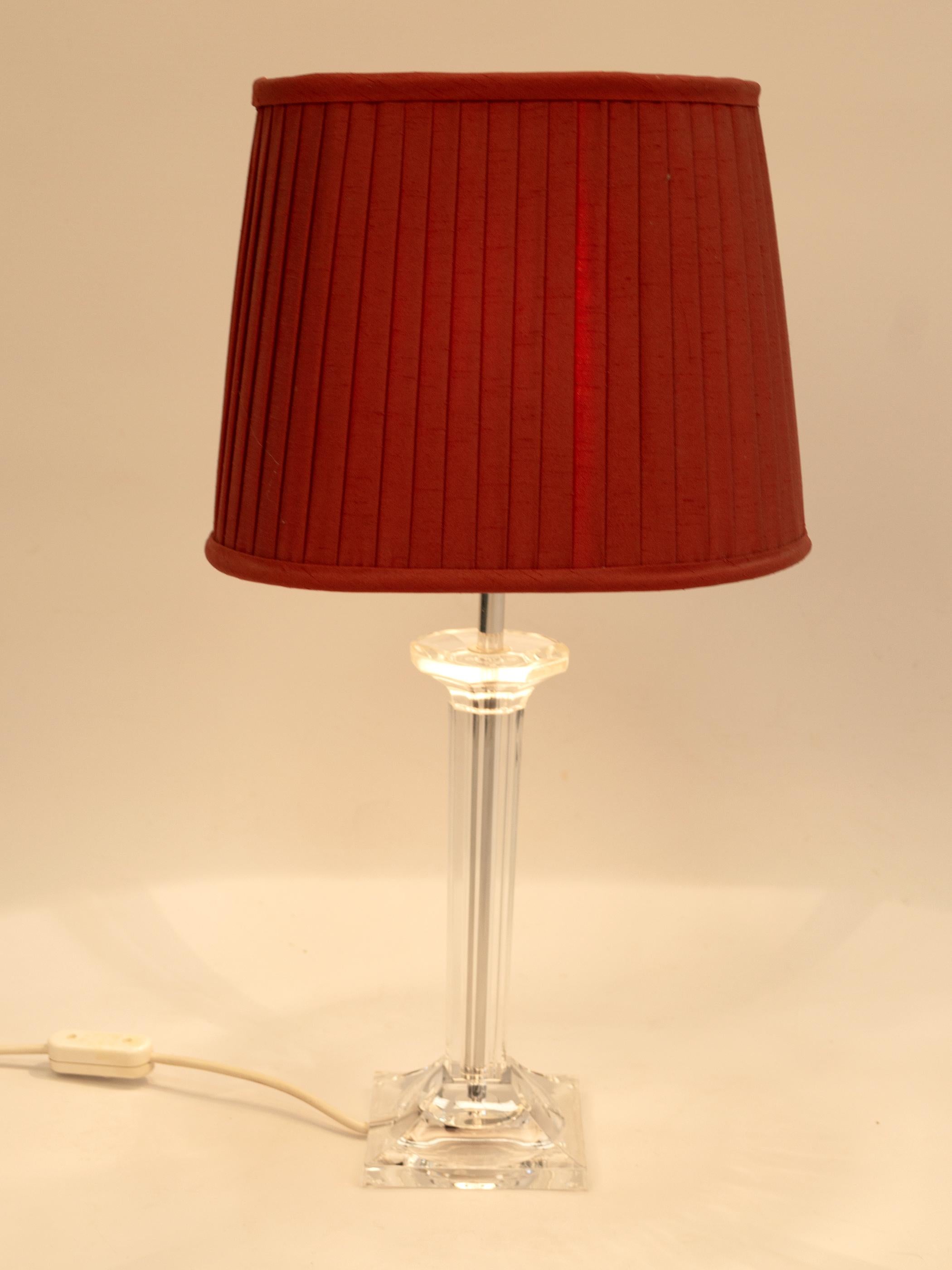 Mid Century Lucite Column Table Lamp, France, C.1970 In Good Condition For Sale In London, GB