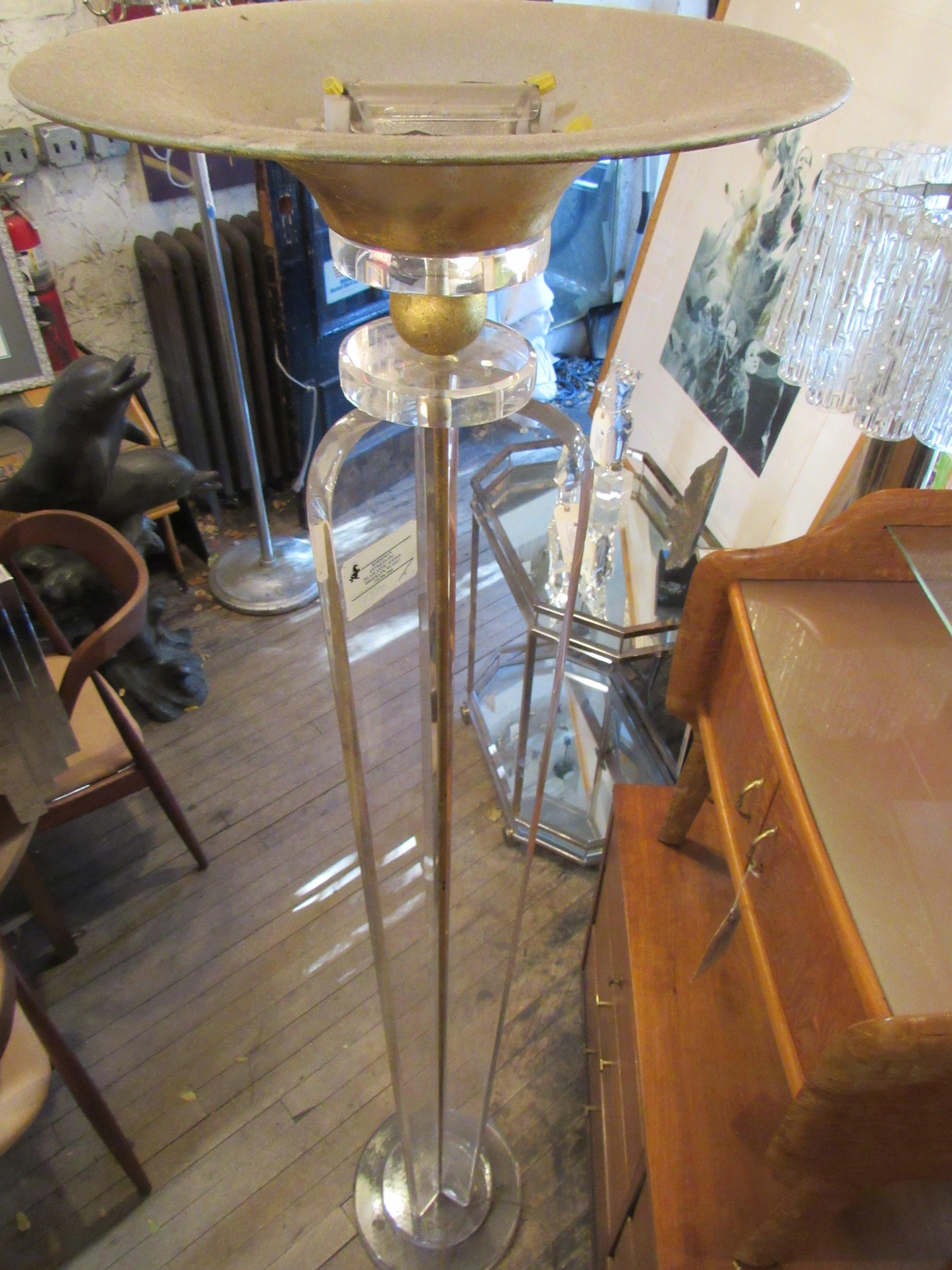 Mid-Century Modern Mid-Century Lucite Floor Lamp For Sale