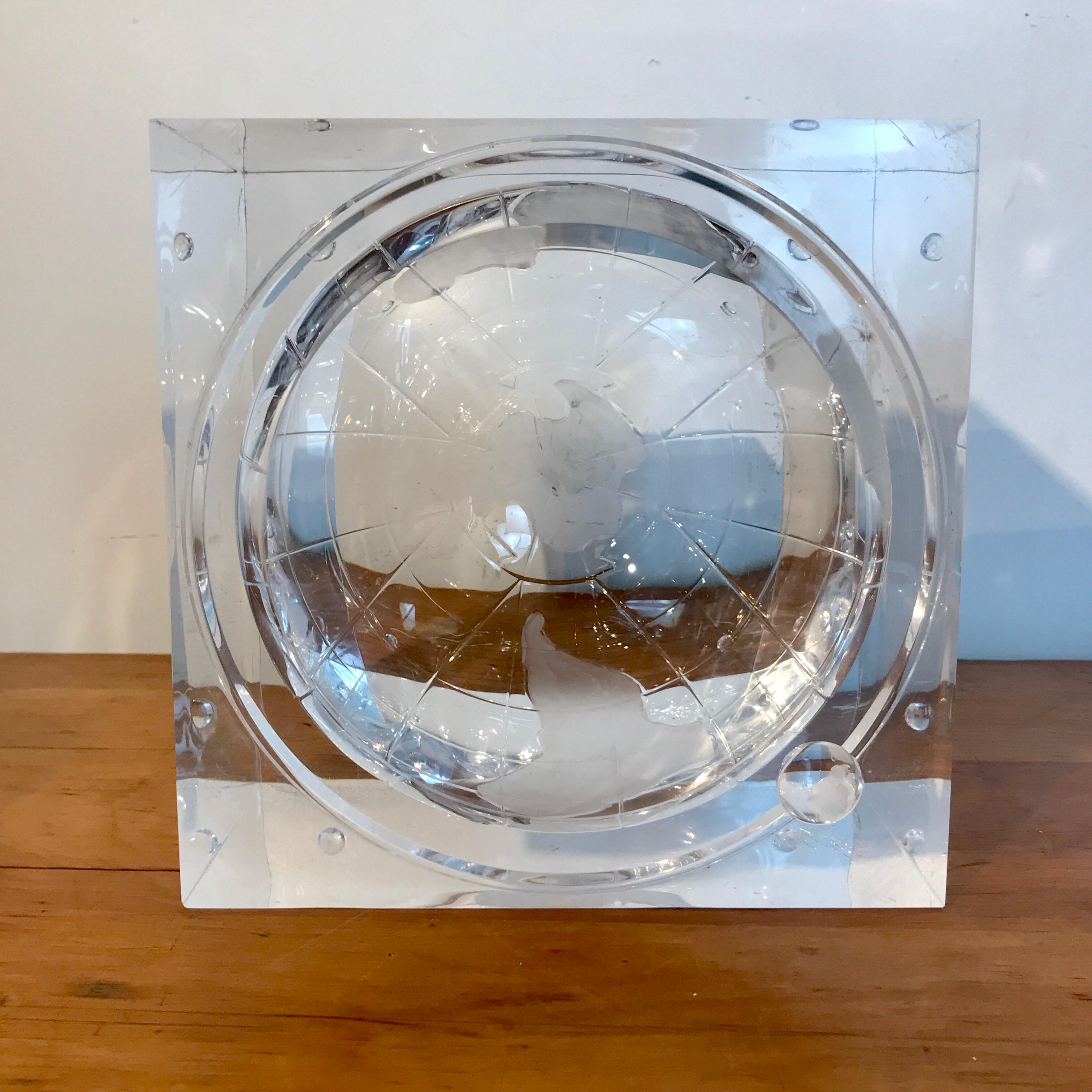 Midcentury Lucite Globe Motif Ice Bucket 2
