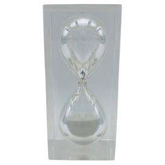 Mid Century Lucite Hourglass Sculpture 1960s