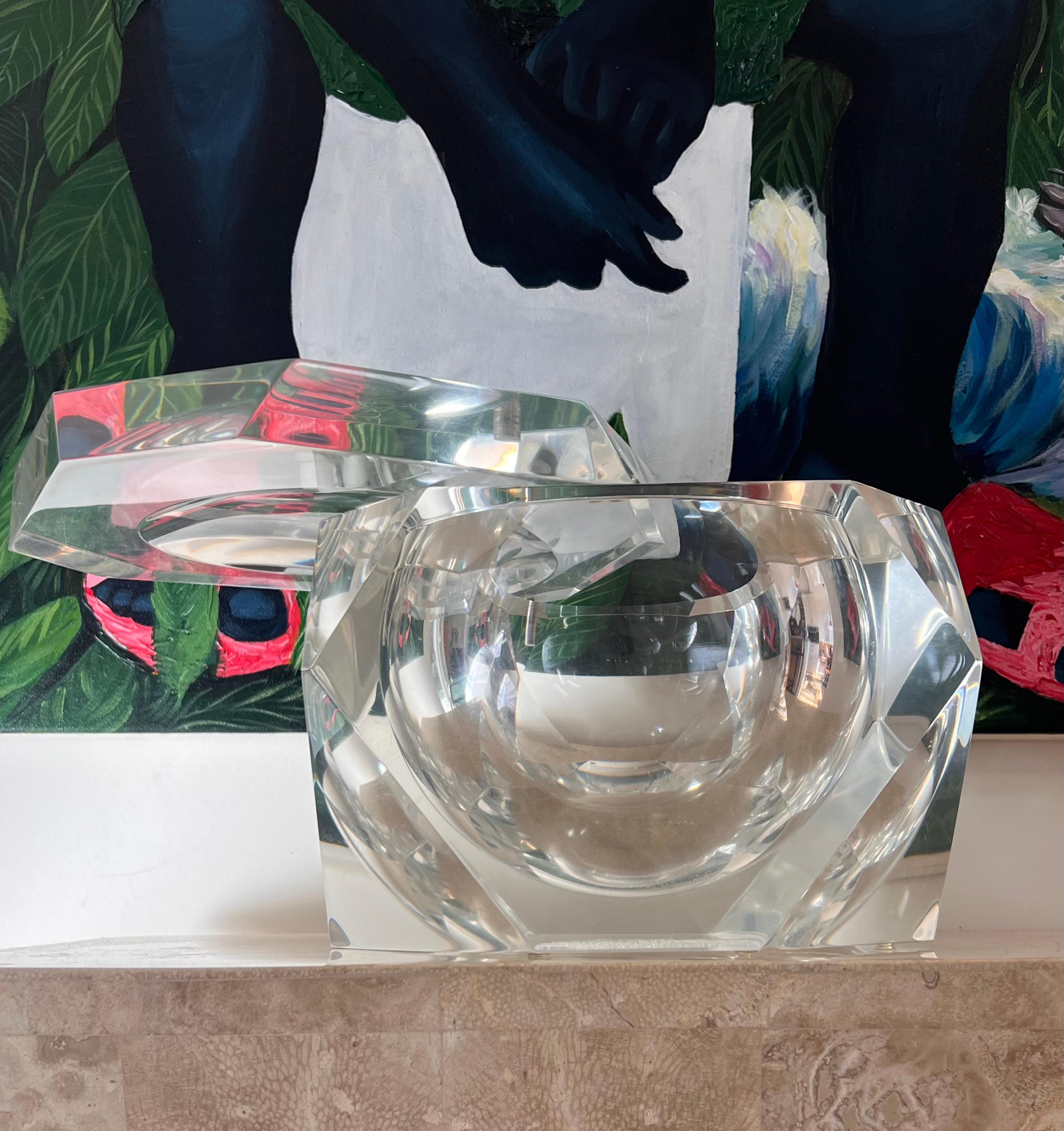 Midcentury Lucite Ice Bucket by Alessandro Albrizzi, Late 1960s For Sale 9