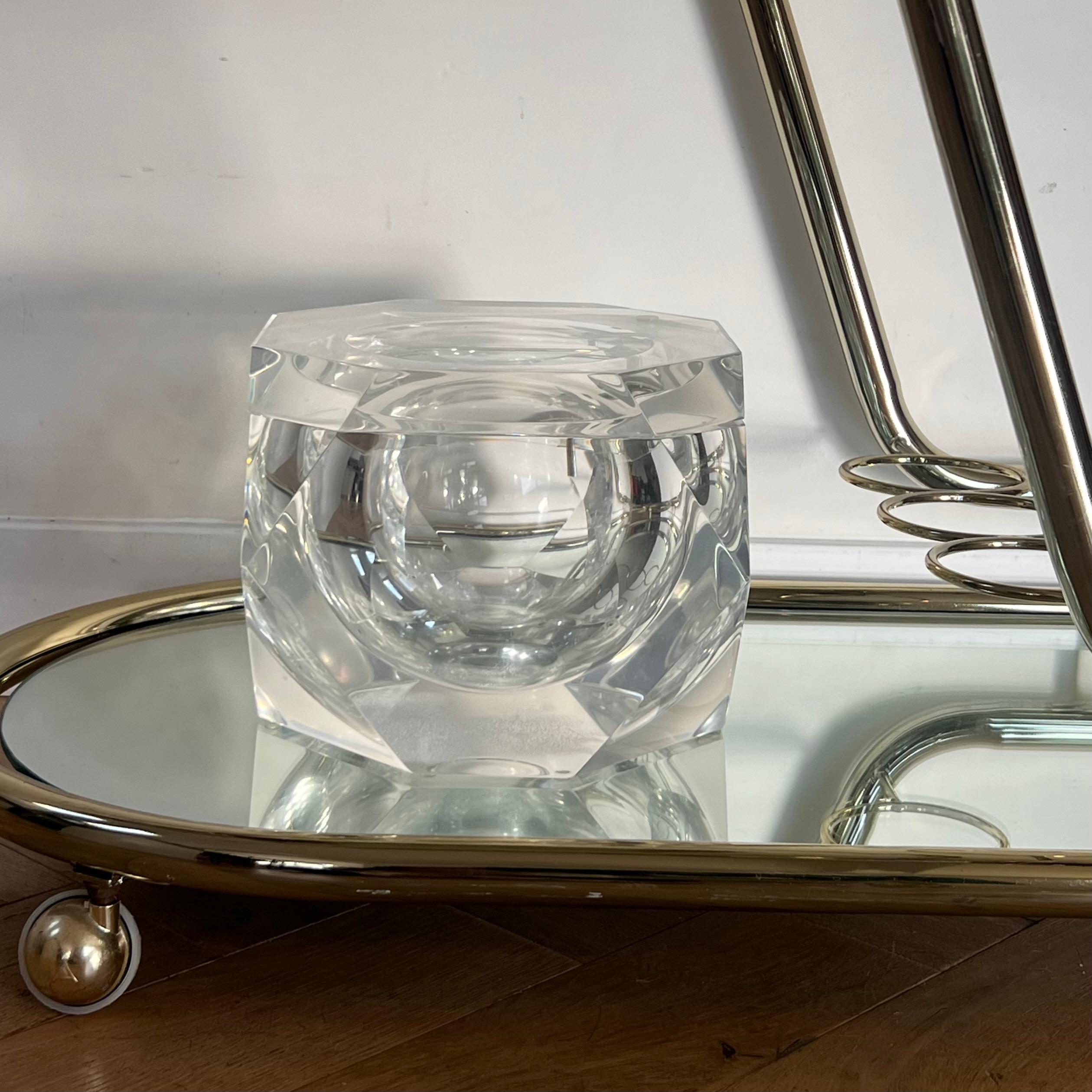Midcentury Lucite Ice Bucket by Alessandro Albrizzi, Late 1960s For Sale 11