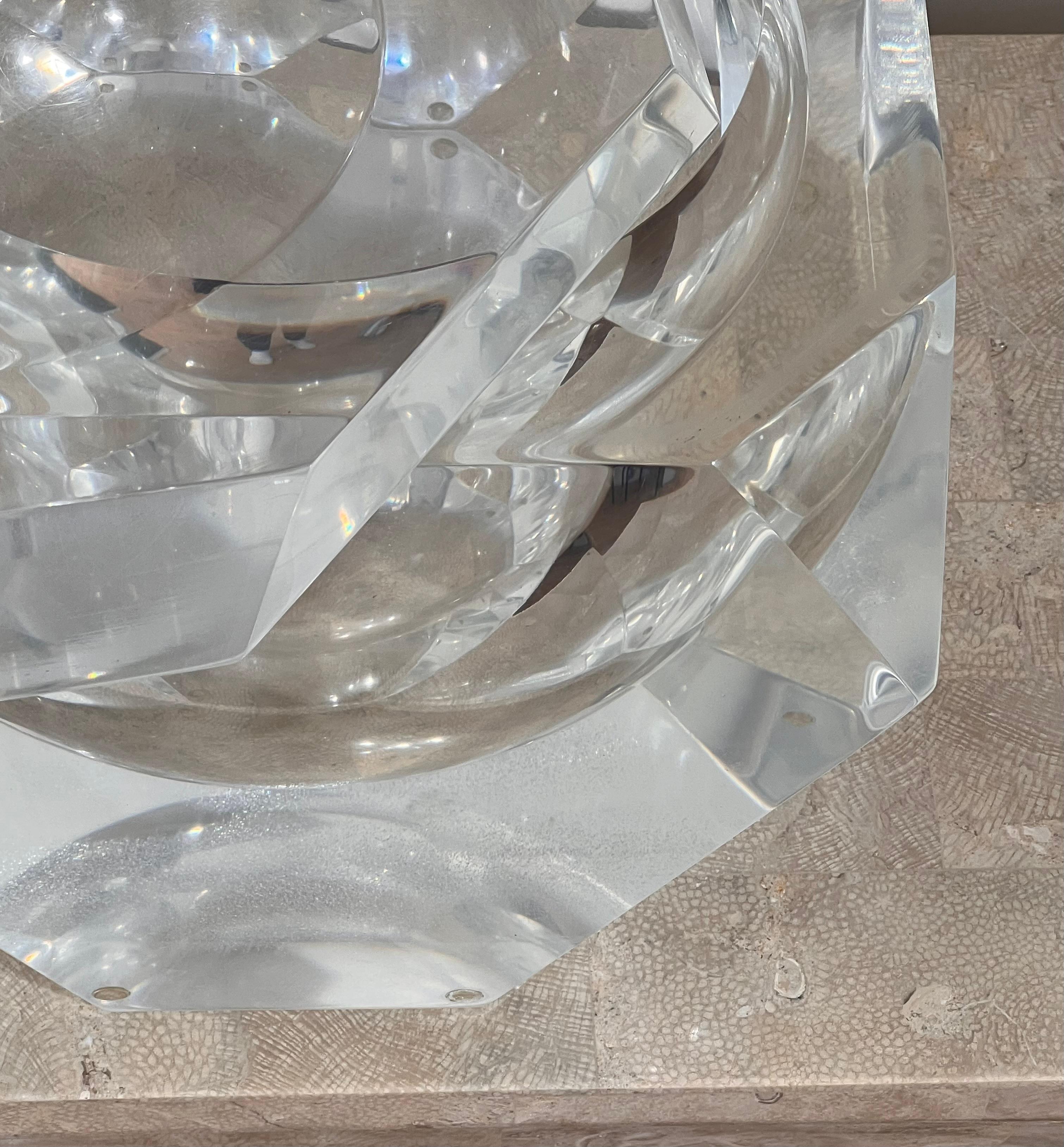 Midcentury Lucite Ice Bucket by Alessandro Albrizzi, Late 1960s In Good Condition For Sale In View Park, CA