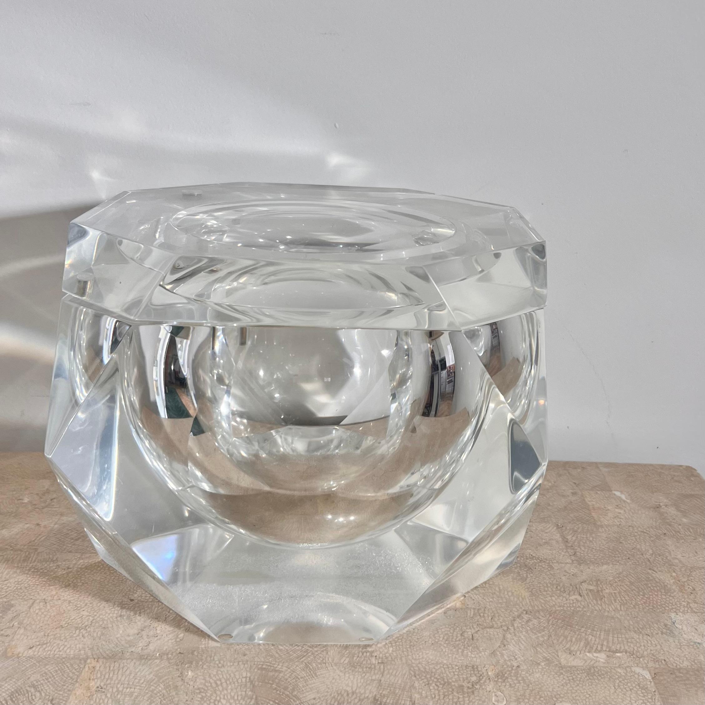 20th Century Midcentury Lucite Ice Bucket by Alessandro Albrizzi, Late 1960s For Sale