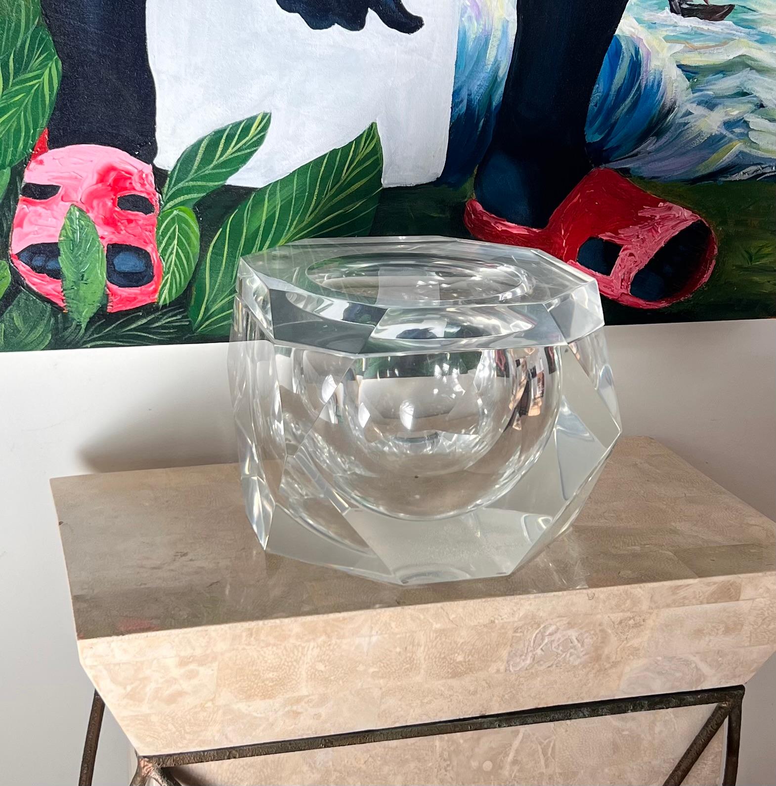 Midcentury Lucite Ice Bucket by Alessandro Albrizzi, Late 1960s For Sale 1