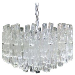 Midcentury Lucite Ice Chandelier in the Style of J.T Kalmar