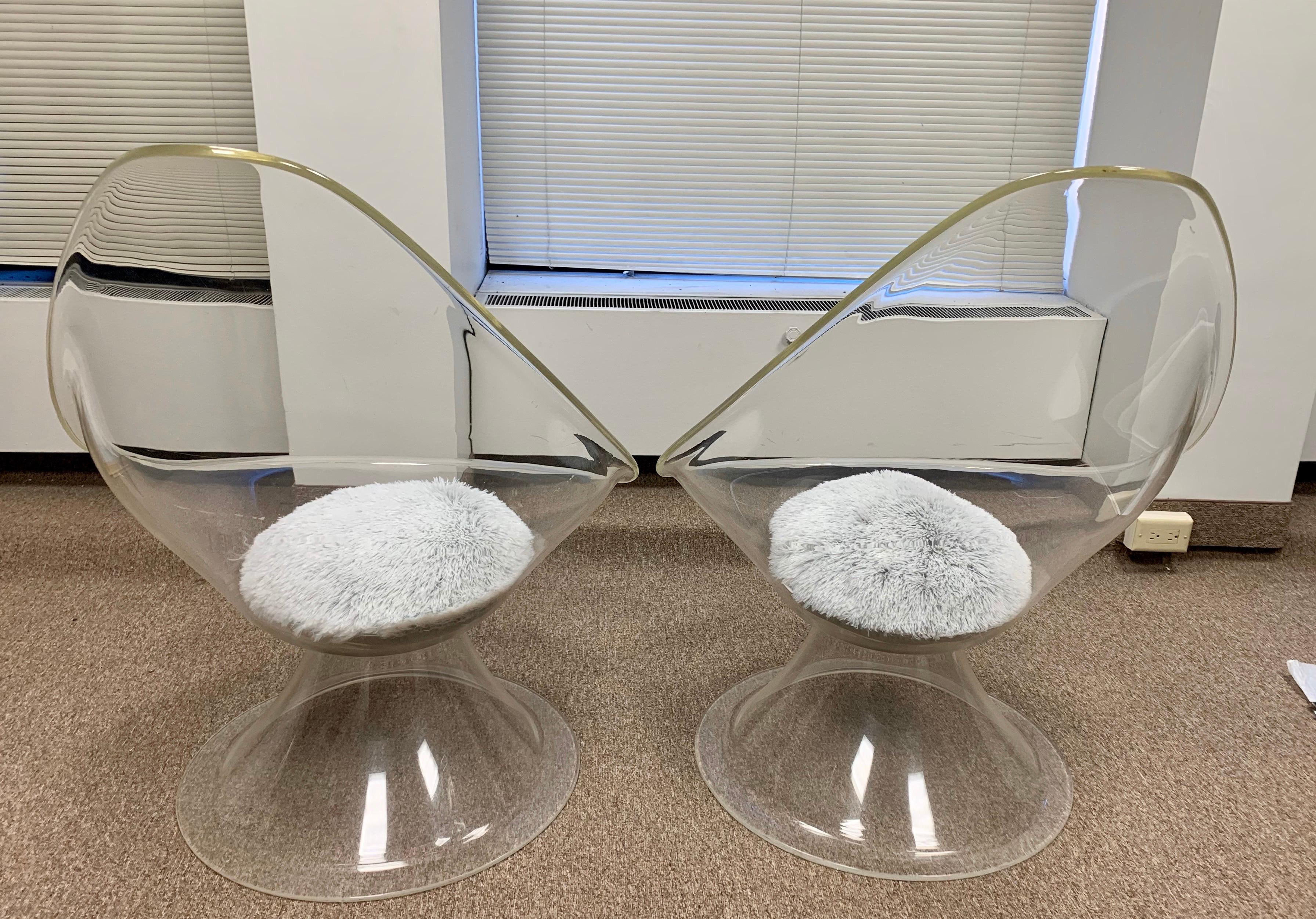 Mid-Century Modern Midcentury Lucite Lily Chairs by Estelle & Erwin Laverne