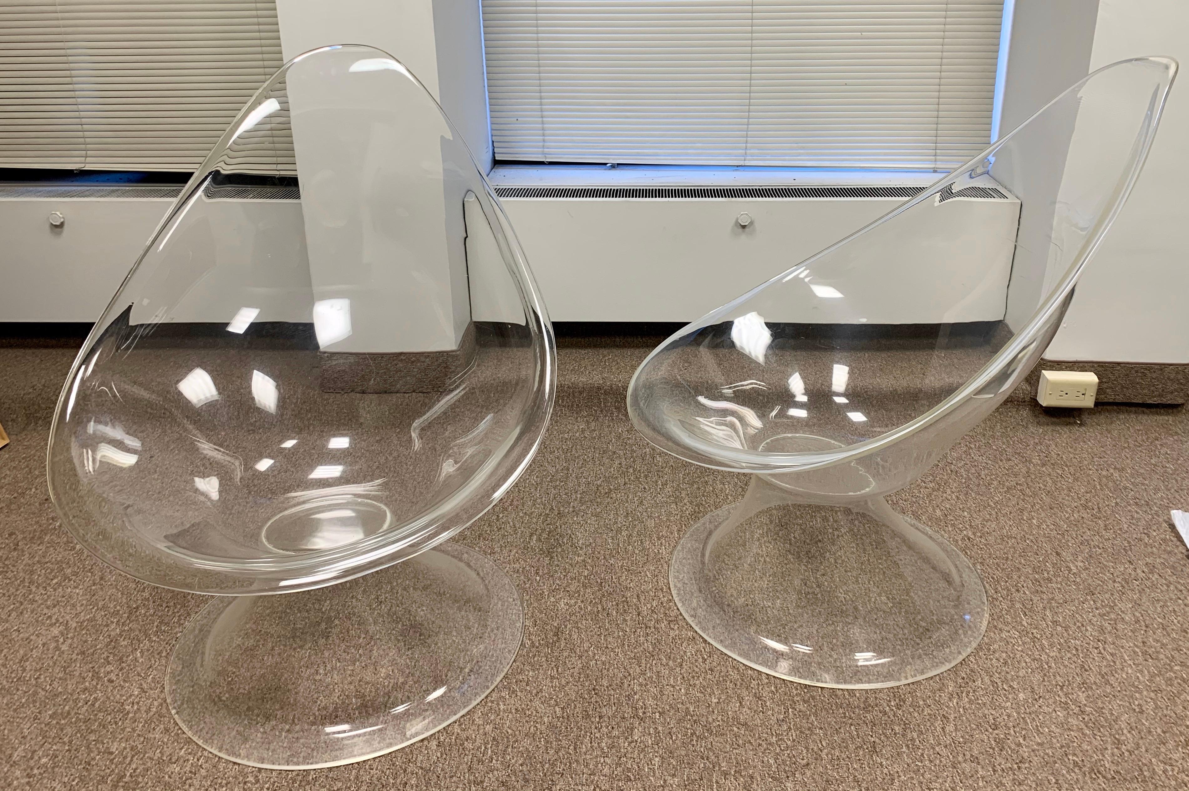 Midcentury Lucite Lily Chairs by Estelle & Erwin Laverne 3