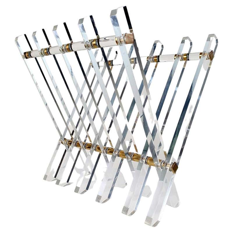 Mid-Century Modern Chrome Sling Magazine Holder at 1stDibs