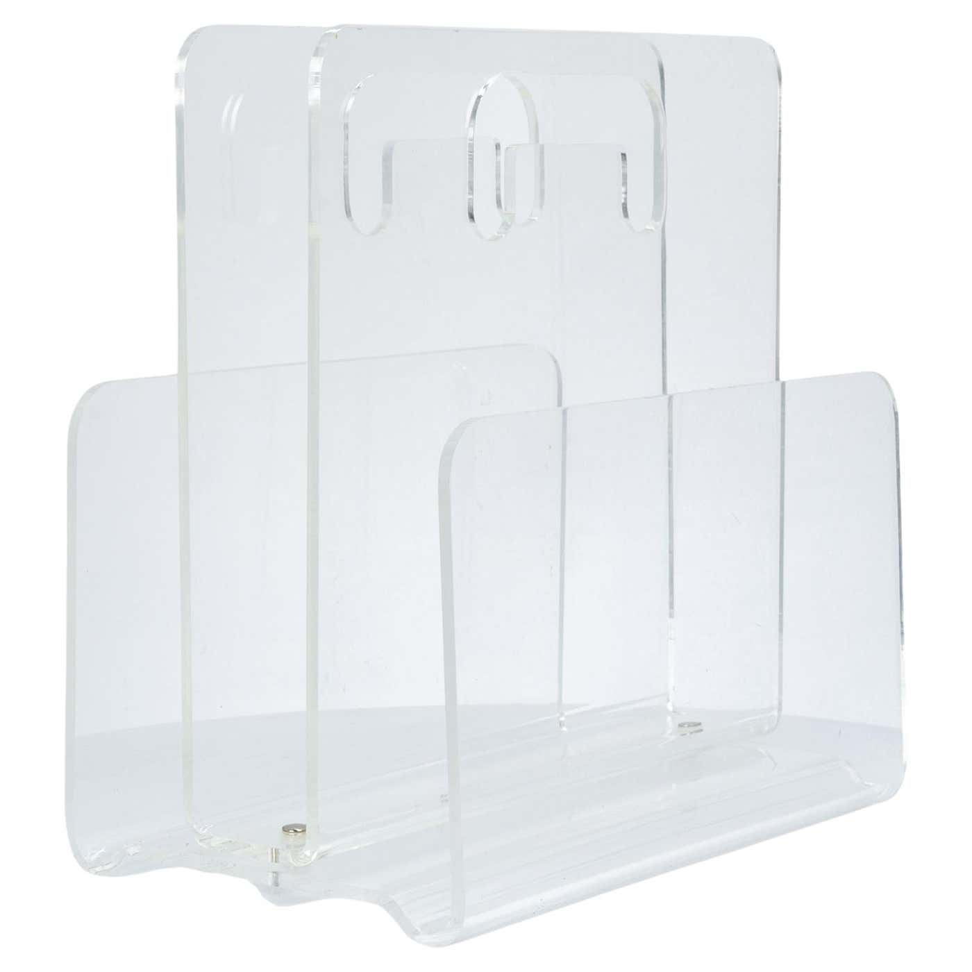Mid-Century Lucite Magazine Rack For Sale at 1stDibs