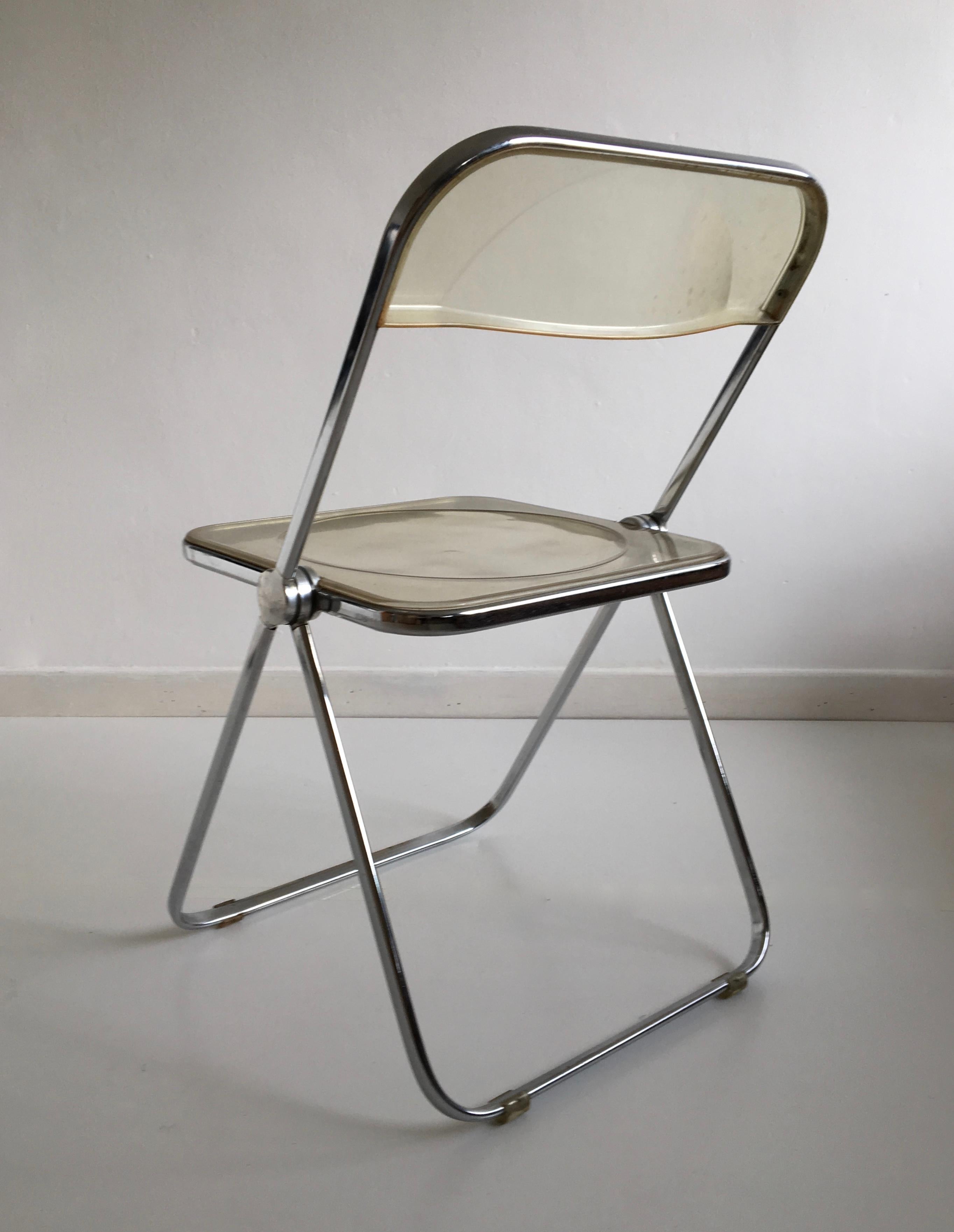 Mid-Century Modern Midcentury Lucite 'Plia' Chair by Giancarlo Piretti for Castelli, Italy