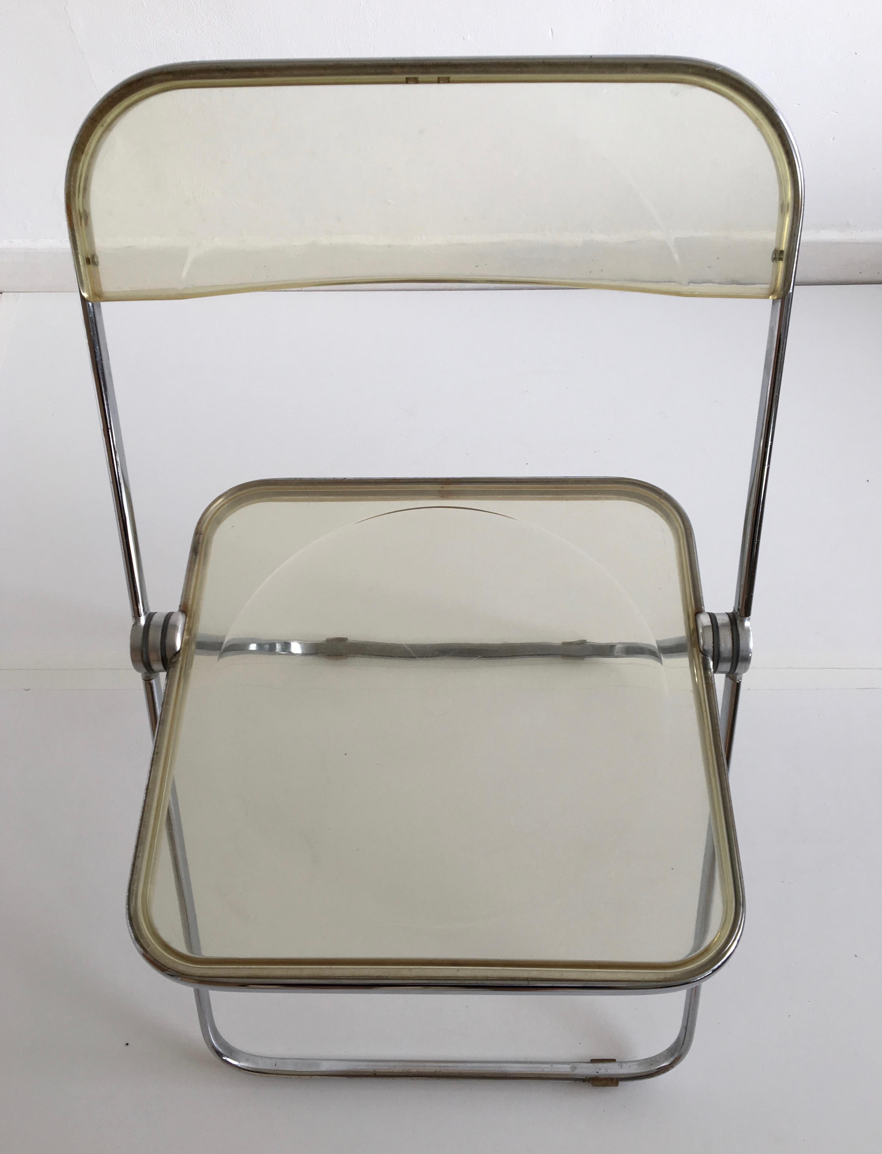 Midcentury Lucite 'Plia' Chair by Giancarlo Piretti for Castelli, Italy In Good Condition In London, GB