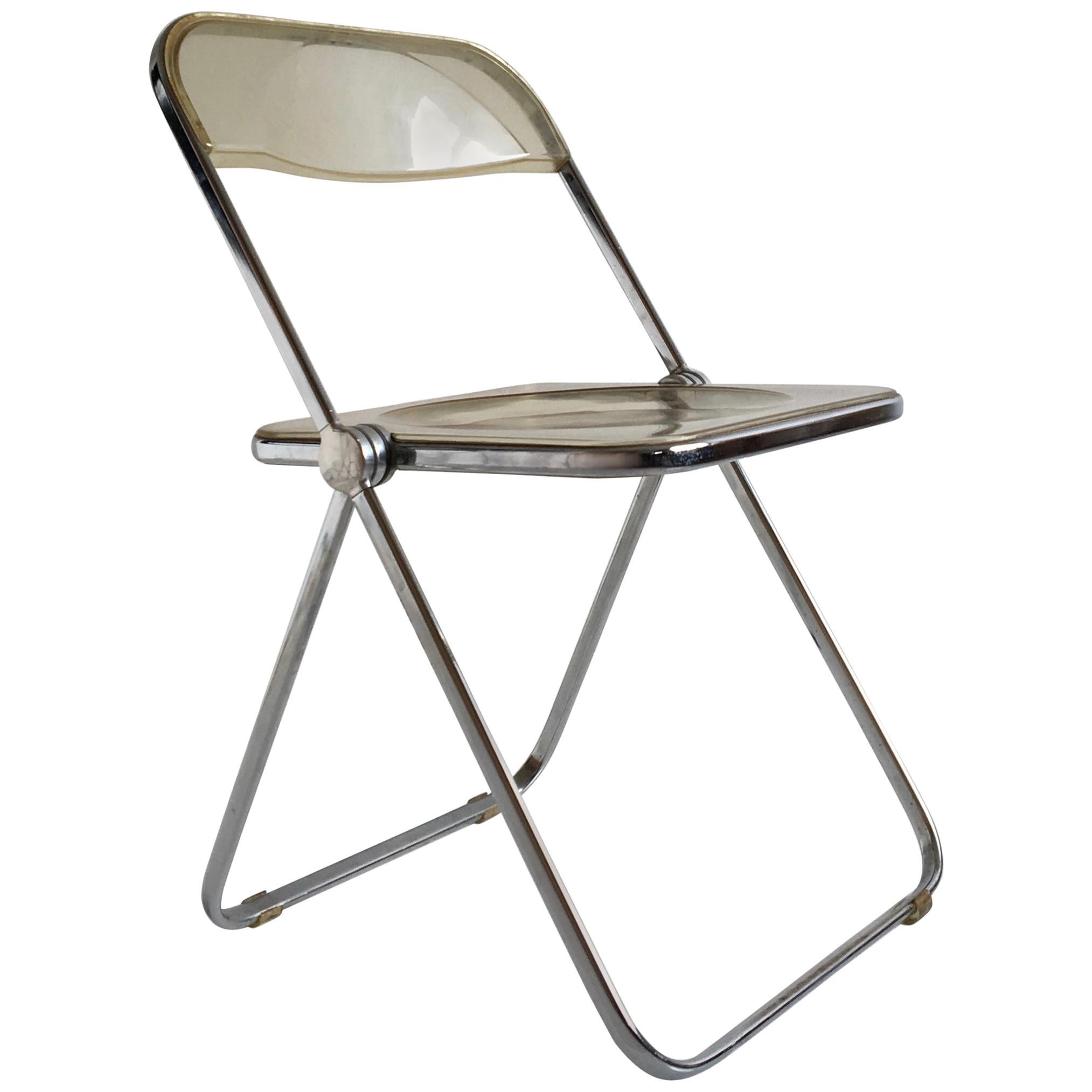 Midcentury Lucite 'Plia' Chair by Giancarlo Piretti for Castelli, Italy