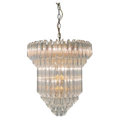 Mid Century Lucite Prism Chandelier 6 Tier