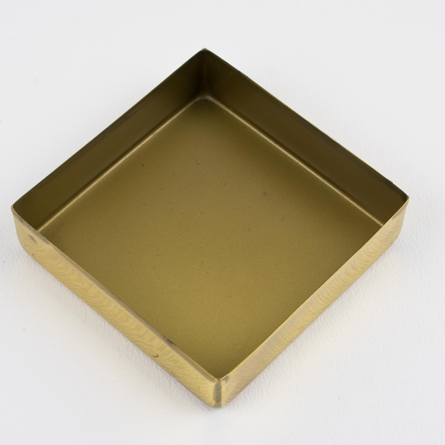 Mid-Century Lucite, Rattan and Brass Lighter and Box Set For Sale 6