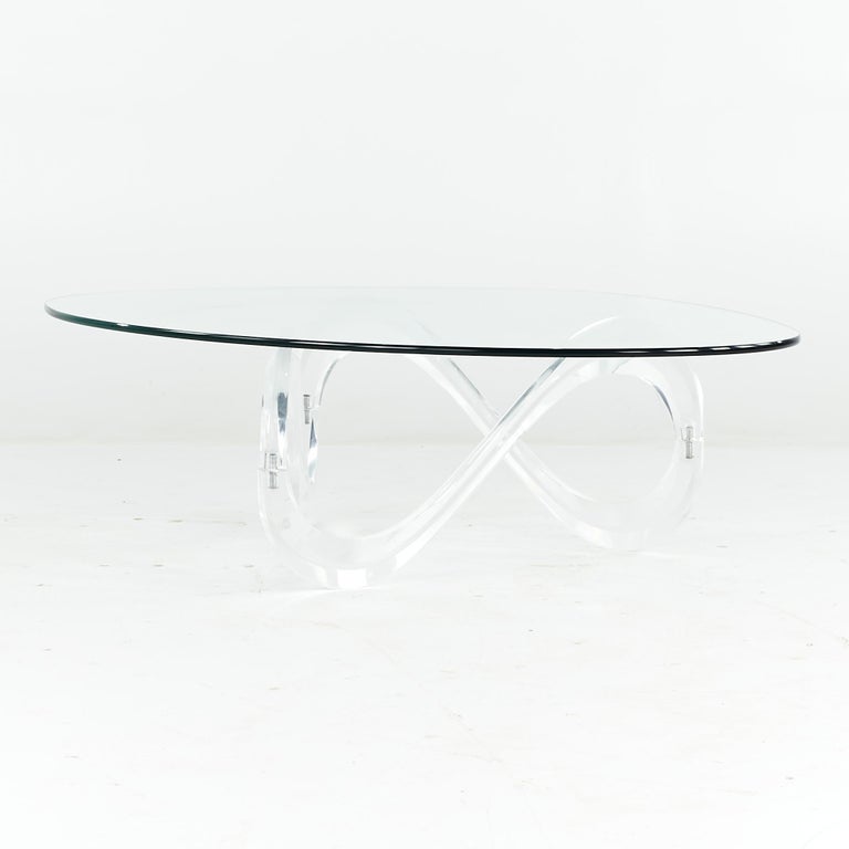 Mid Century Lucite Ribbon Coffee Table For Sale at 1stDibs