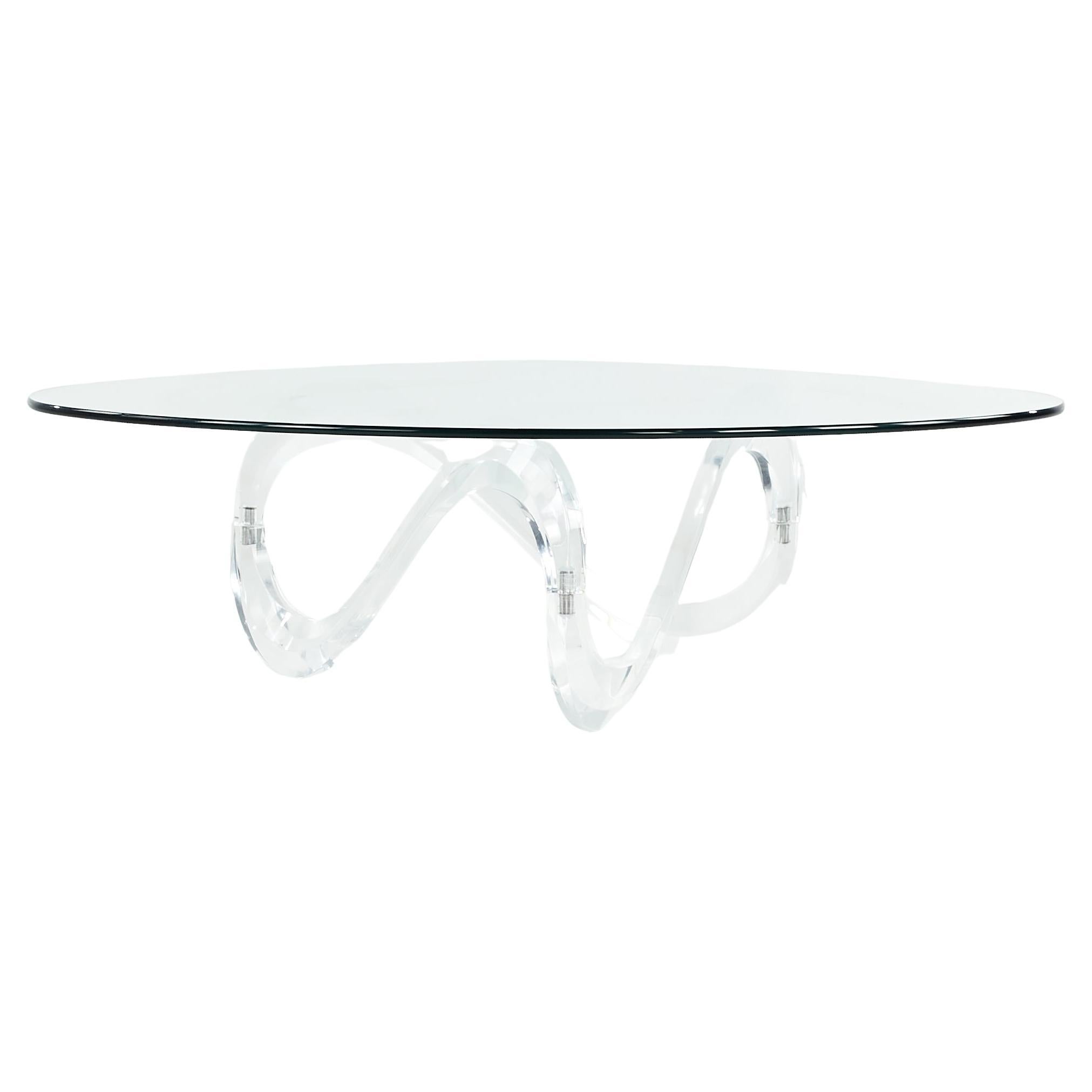 Lucite Round Ribbon Coffee Table at 1stDibs round lucite coffee table