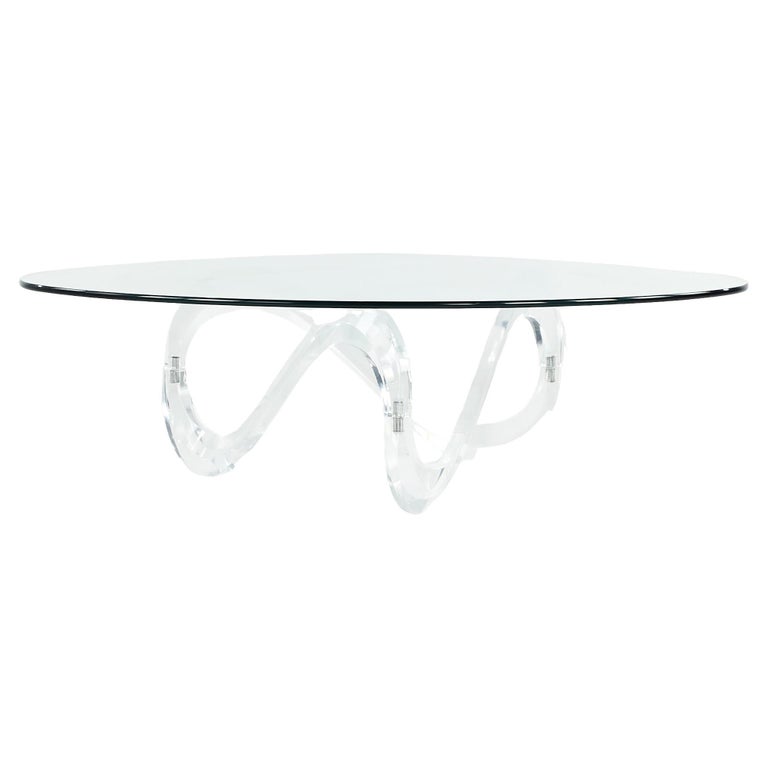 Mid Century Lucite Ribbon Coffee Table For Sale at 1stDibs