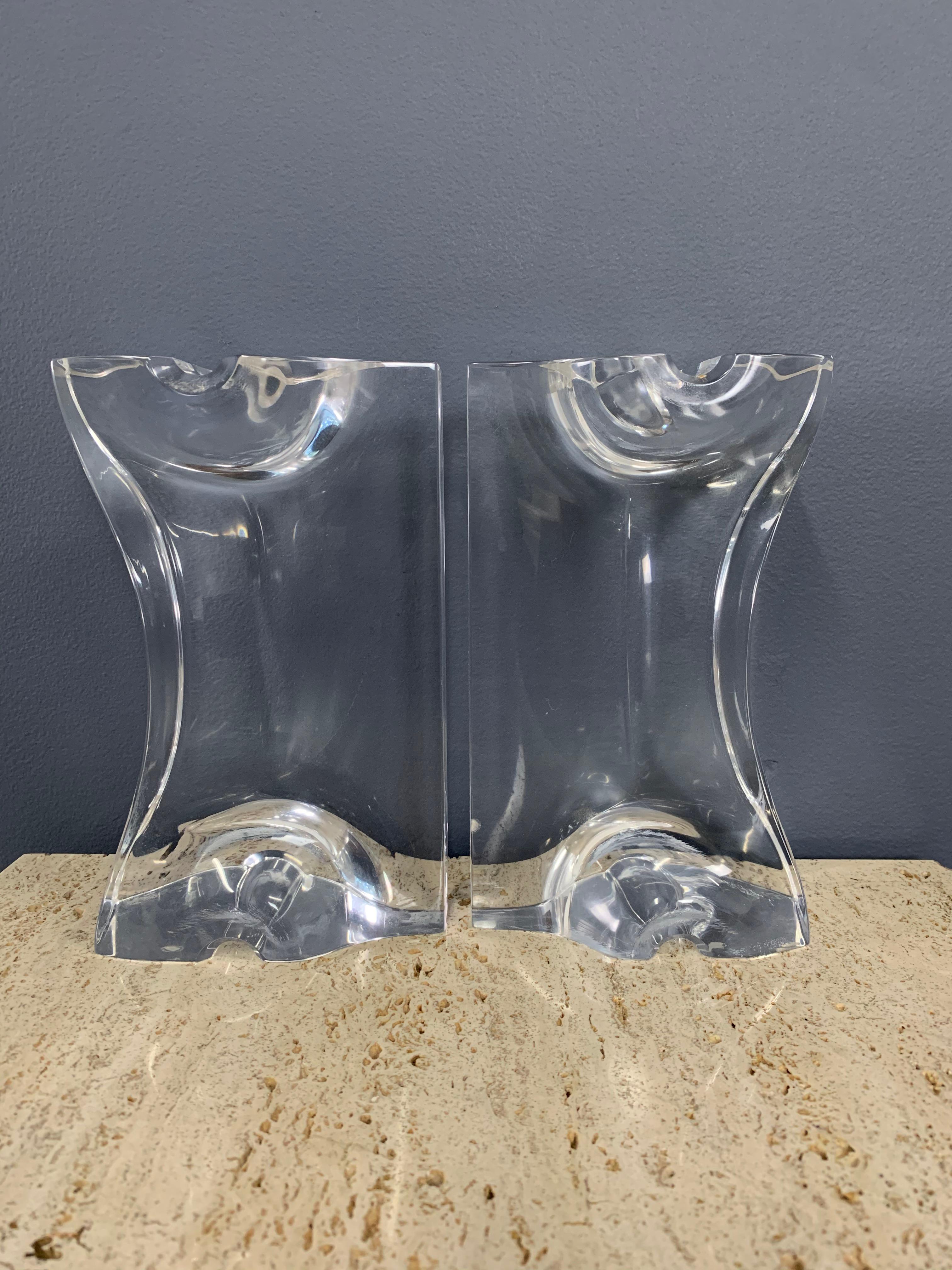 North American Midcentury Lucite Sculptural Astrolite Bookends by Herb Ritts
