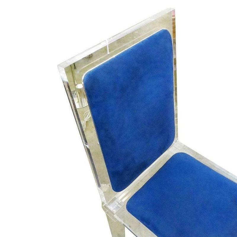 Midcentury Lucite Skyscraper Style Dining Chairs, Set of Six In Good Condition For Sale In Van Nuys, CA