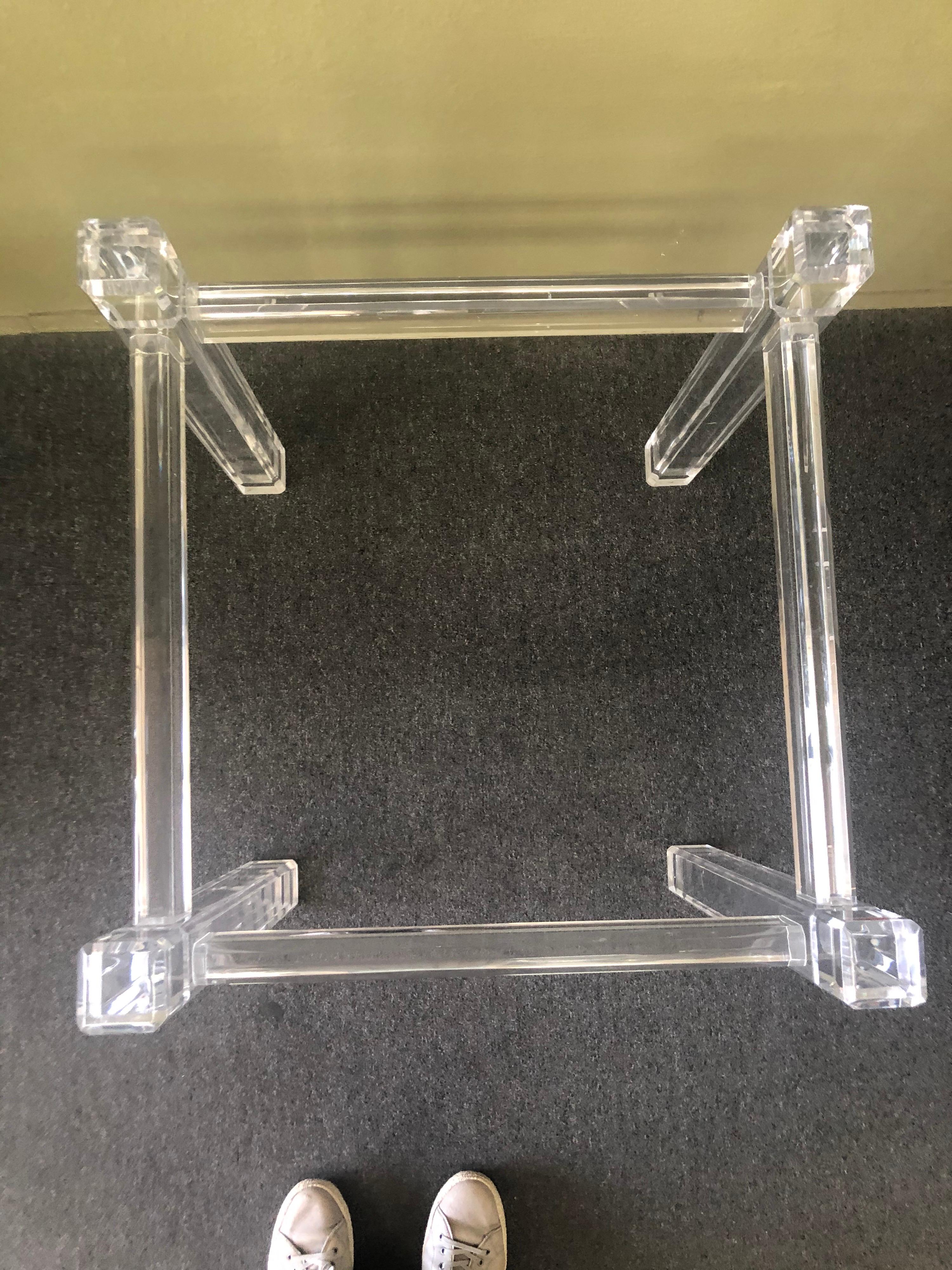 Midcentury Lucite Table Base by Charles Hollis Jones For Sale 5