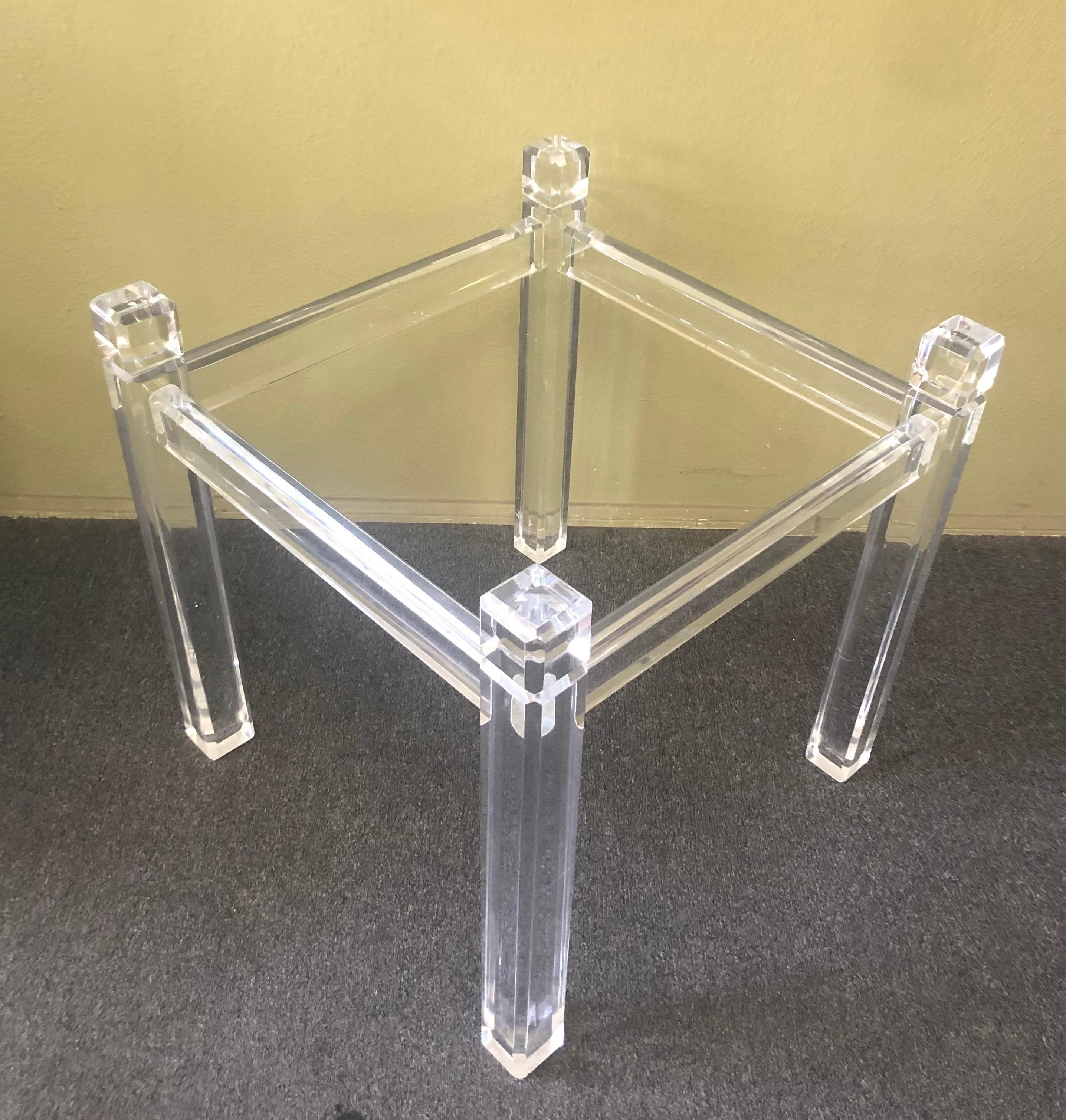 American Midcentury Lucite Table Base by Charles Hollis Jones For Sale