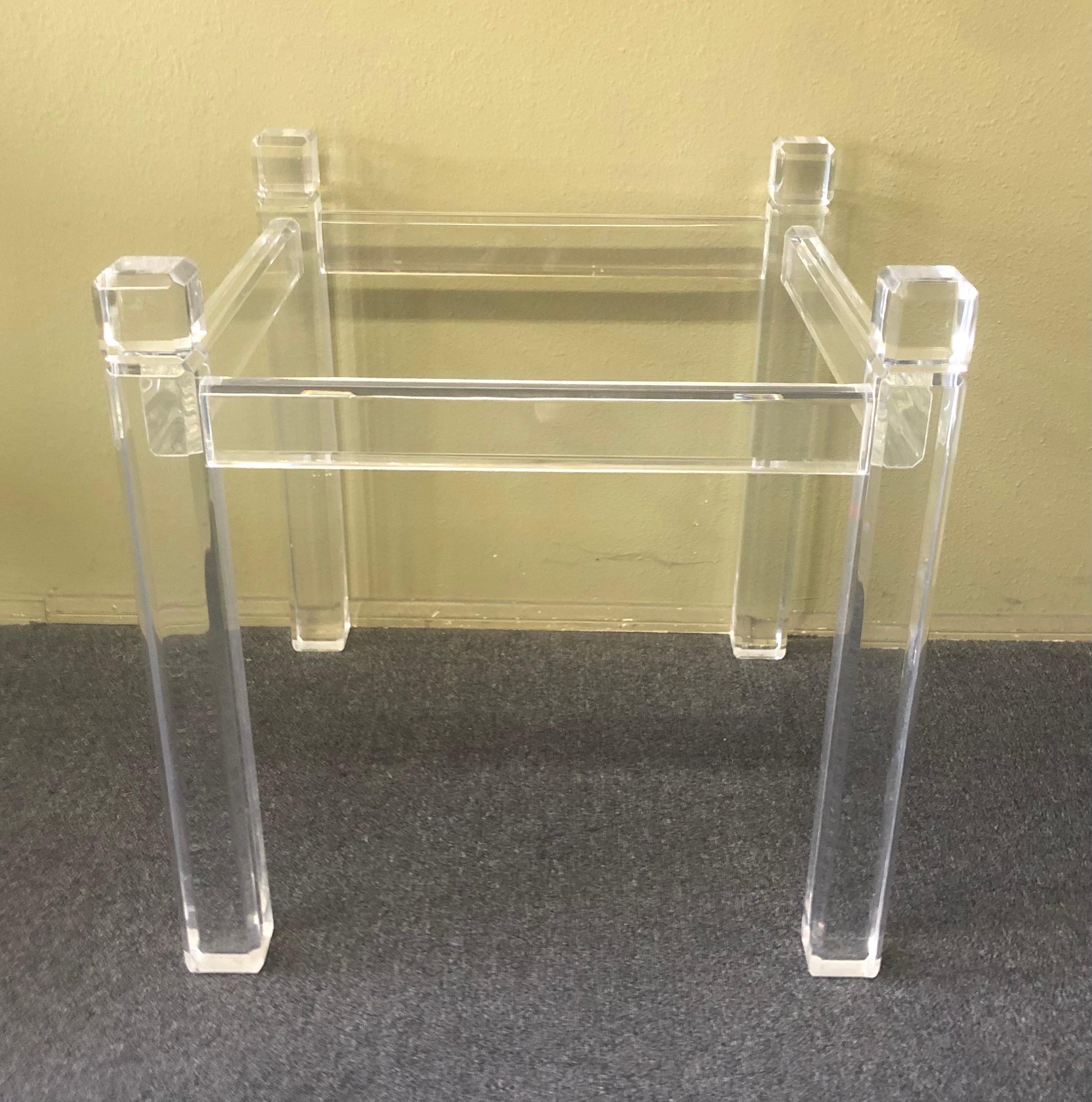 Midcentury Lucite Table Base by Charles Hollis Jones In Good Condition For Sale In San Diego, CA