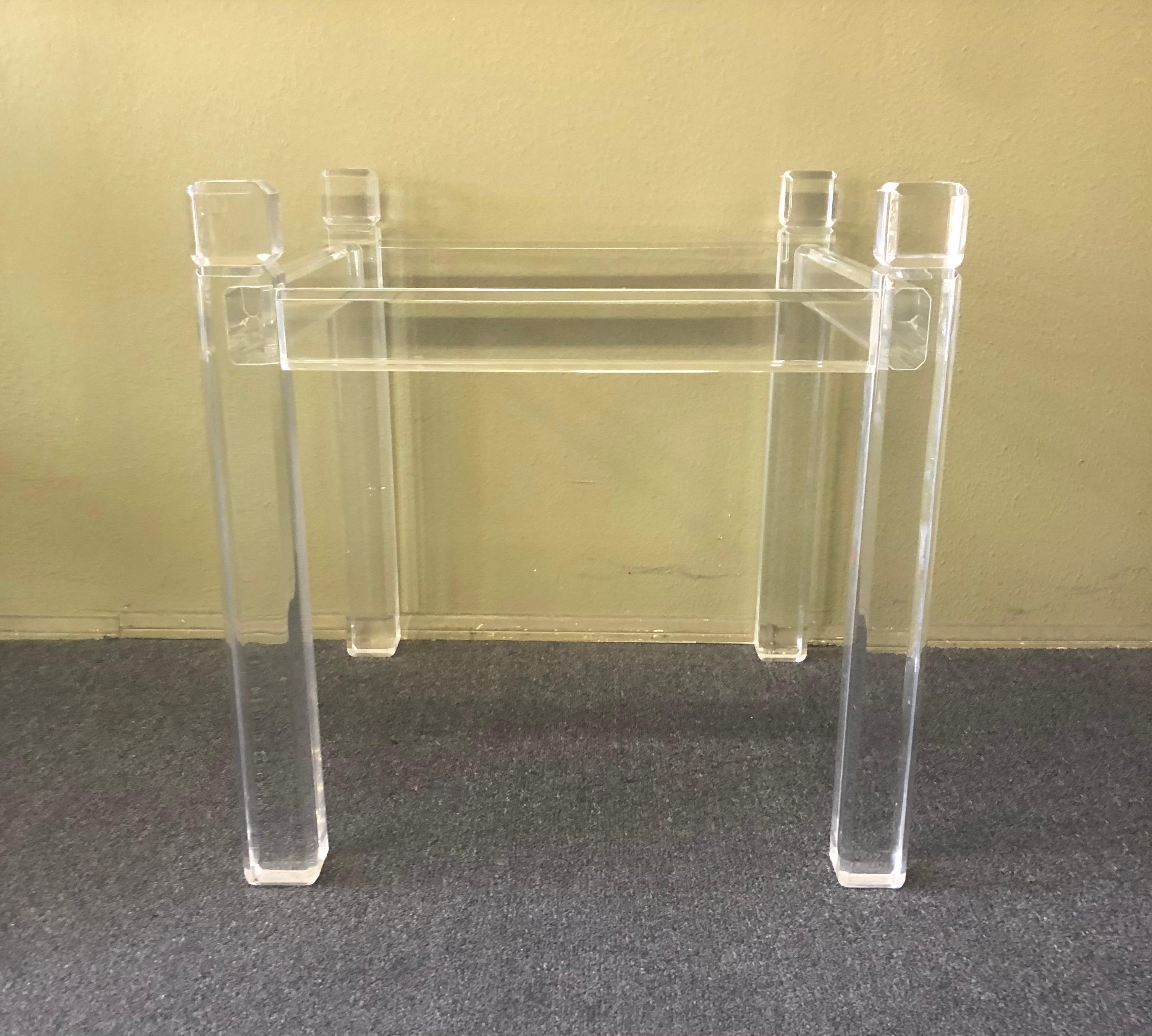 Midcentury Lucite Table Base by Charles Hollis Jones For Sale 1