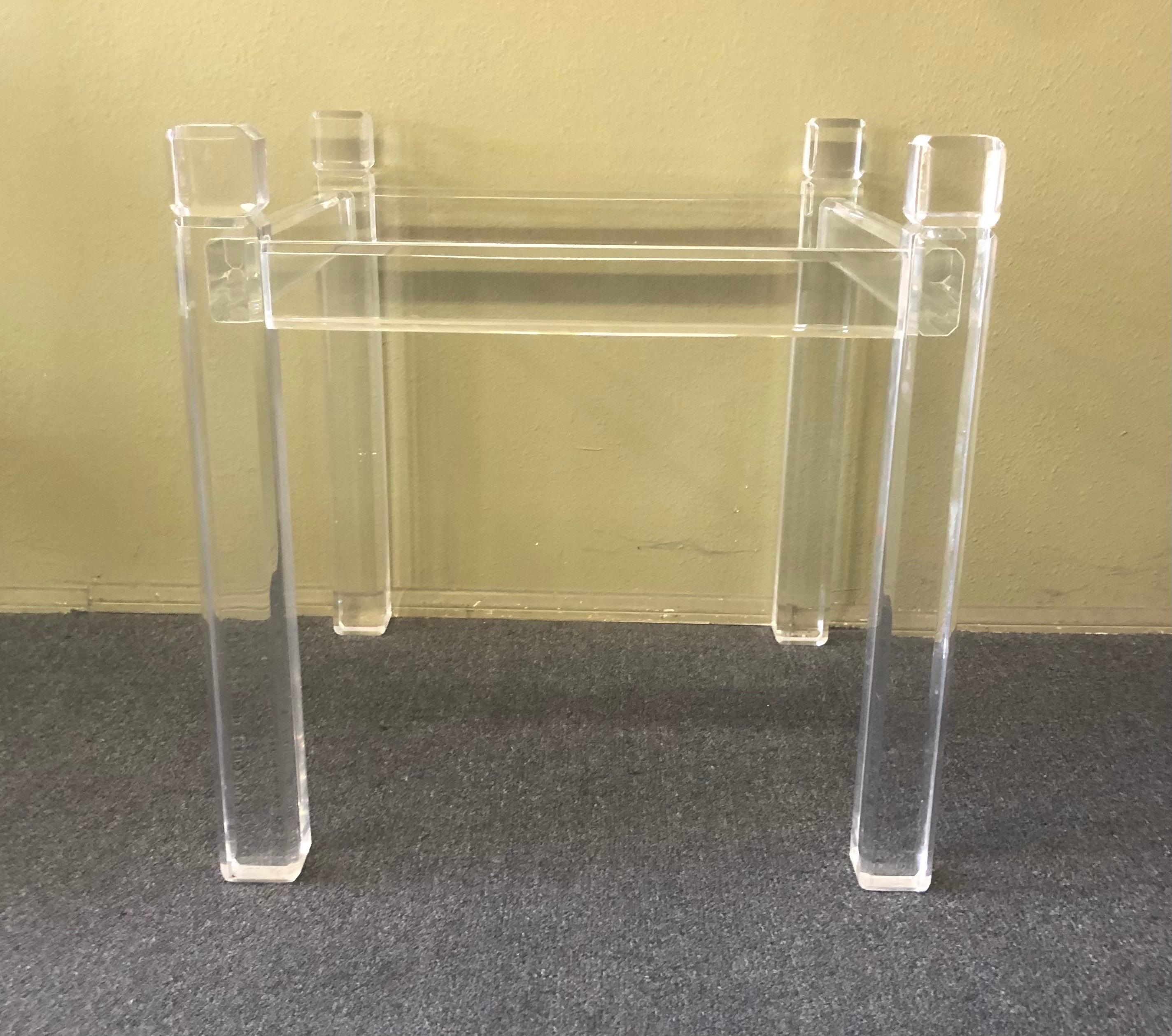 Midcentury Lucite Table Base by Charles Hollis Jones For Sale 2