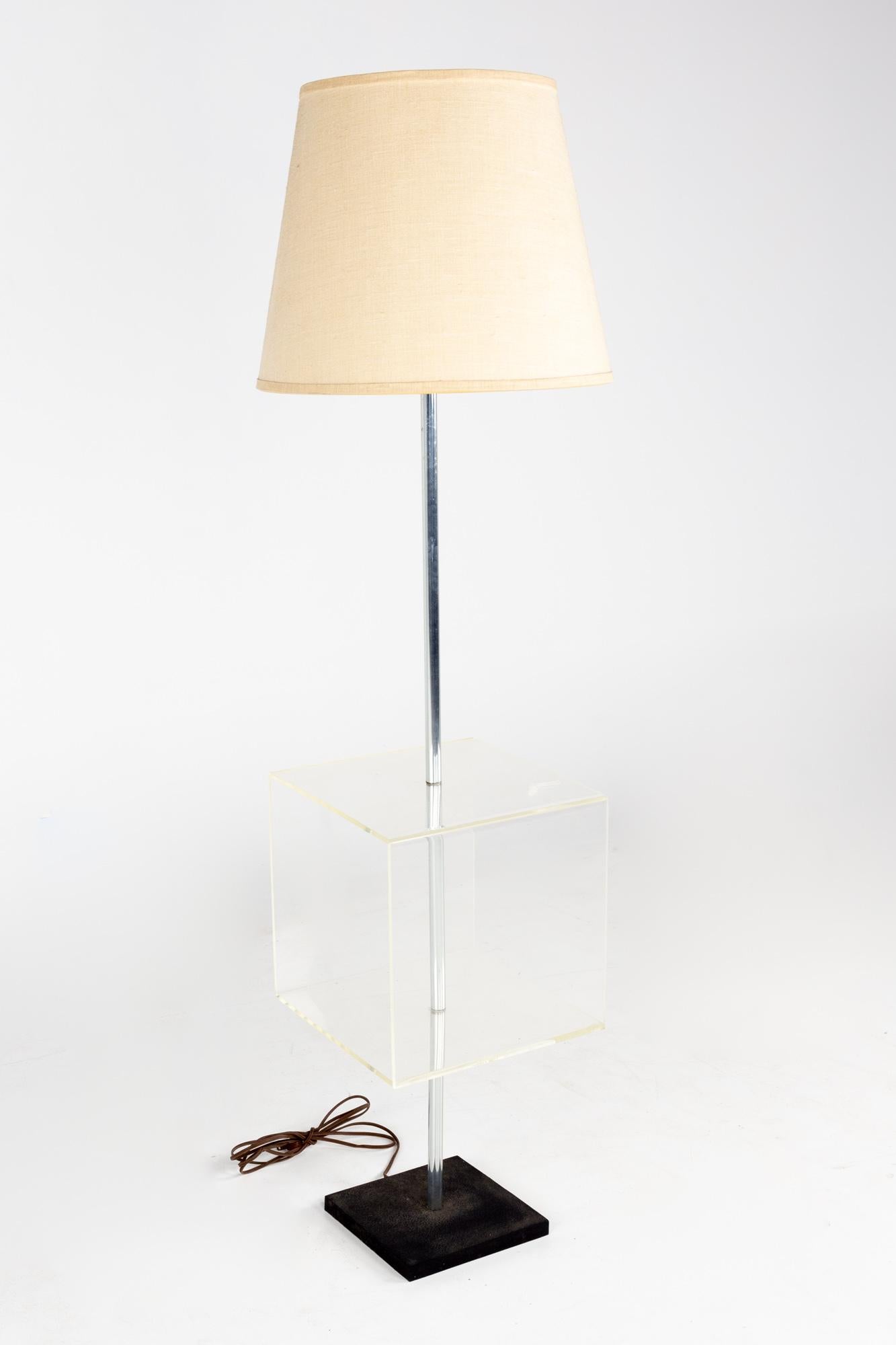 Mid-Century Modern Mid Century Lucite Table Floor Lamp For Sale