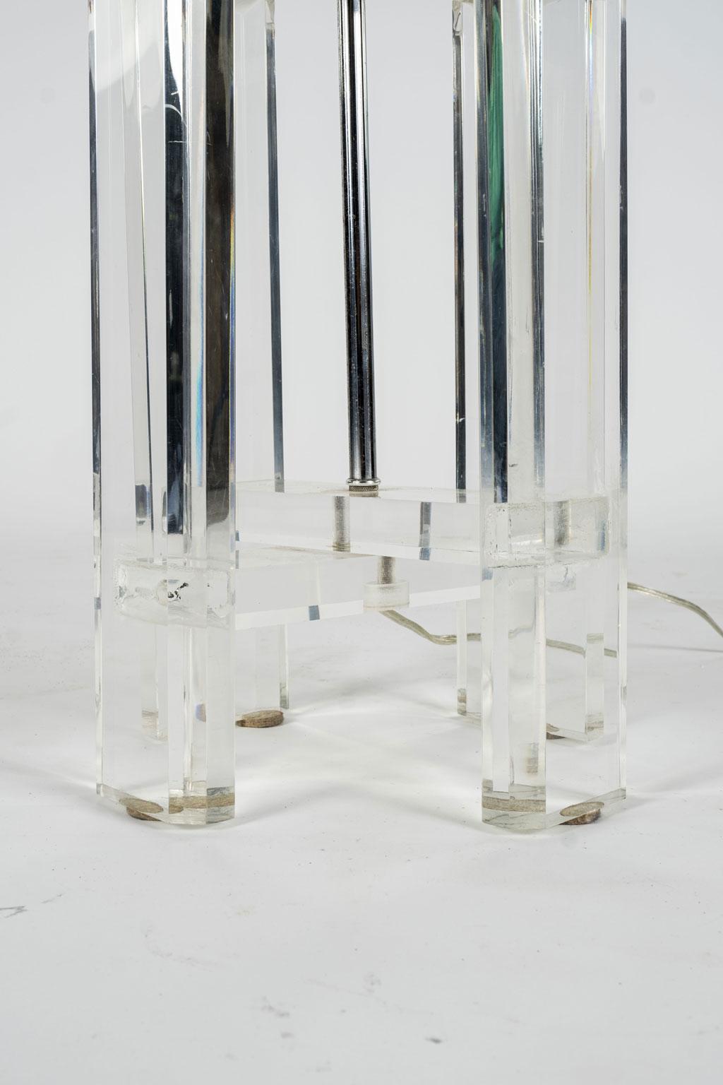 Anodized Mid-Century Lucite Table Lamp For Sale
