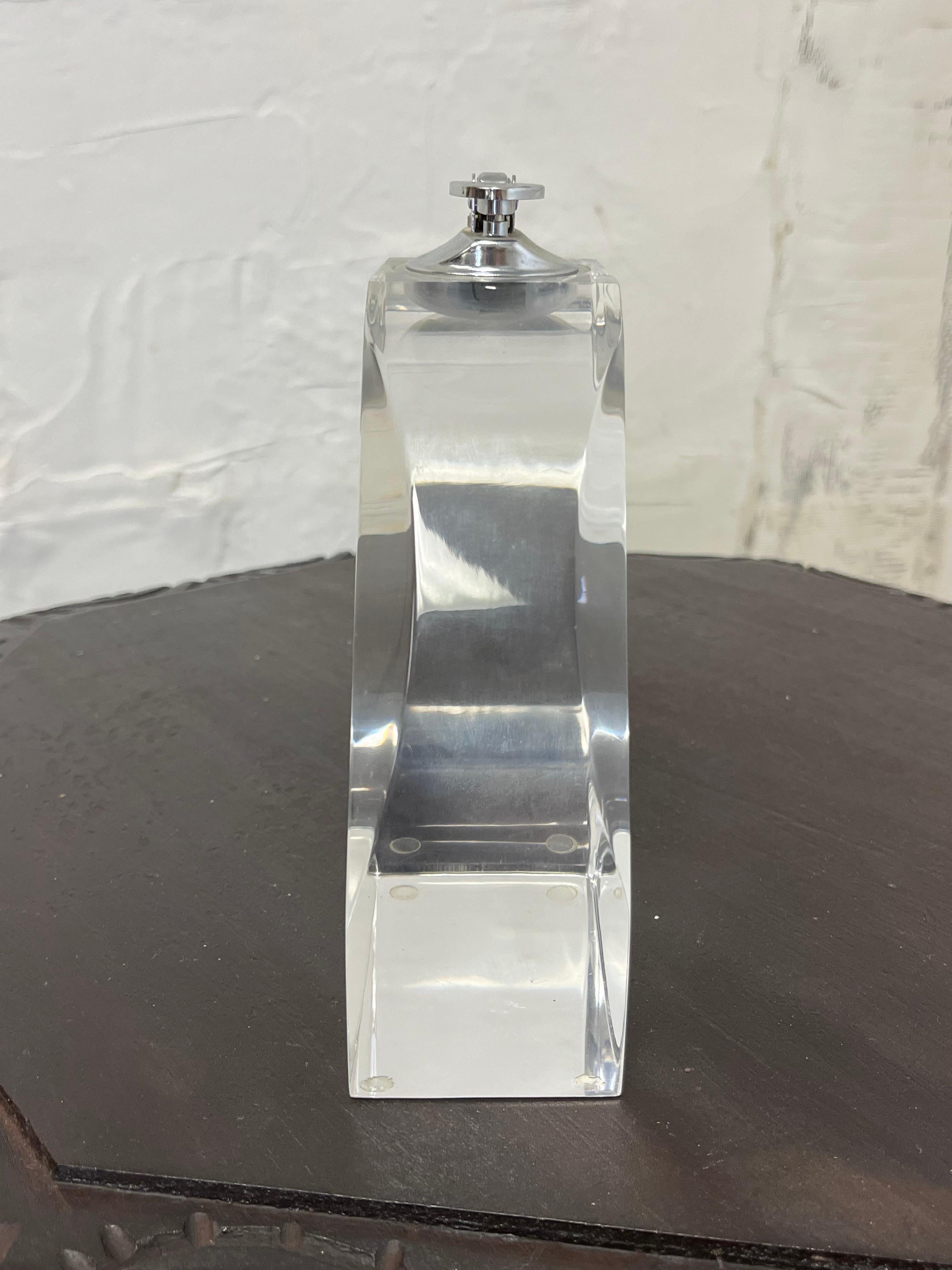 20th Century Mid Century Lucite Table Lighter For Sale