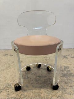 Mid-Century Lucite Vanity Stool / Chair on Casters