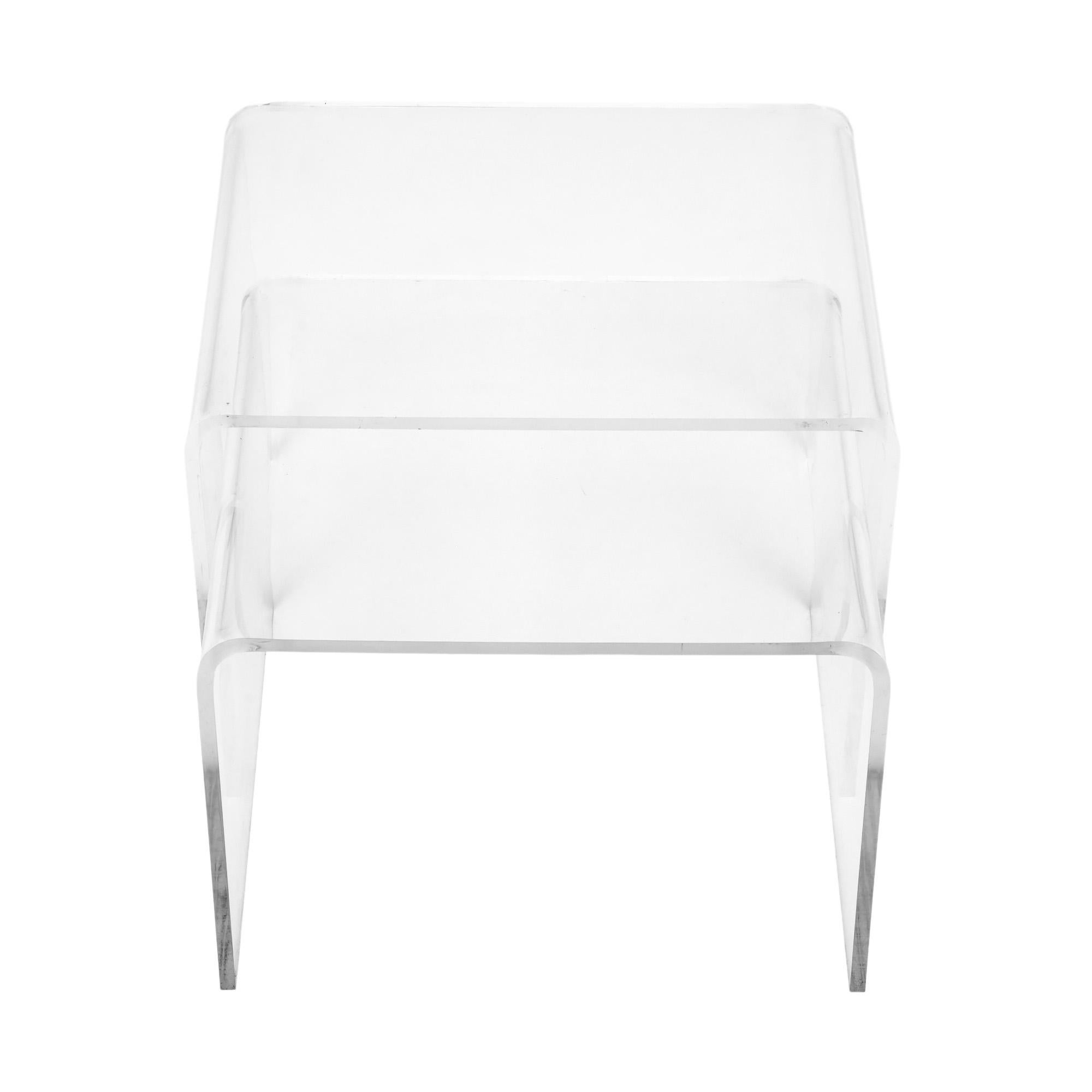 Mid-Century Lucite Waterfall Tables In Good Condition For Sale In Austin, TX