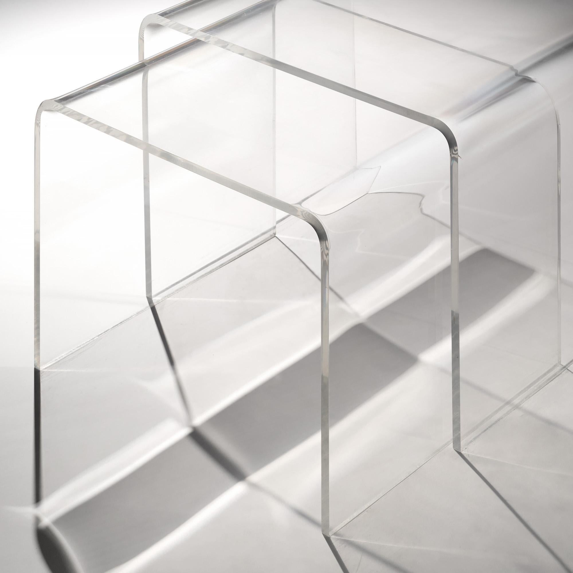 Mid-Century Lucite Waterfall Tables For Sale 3