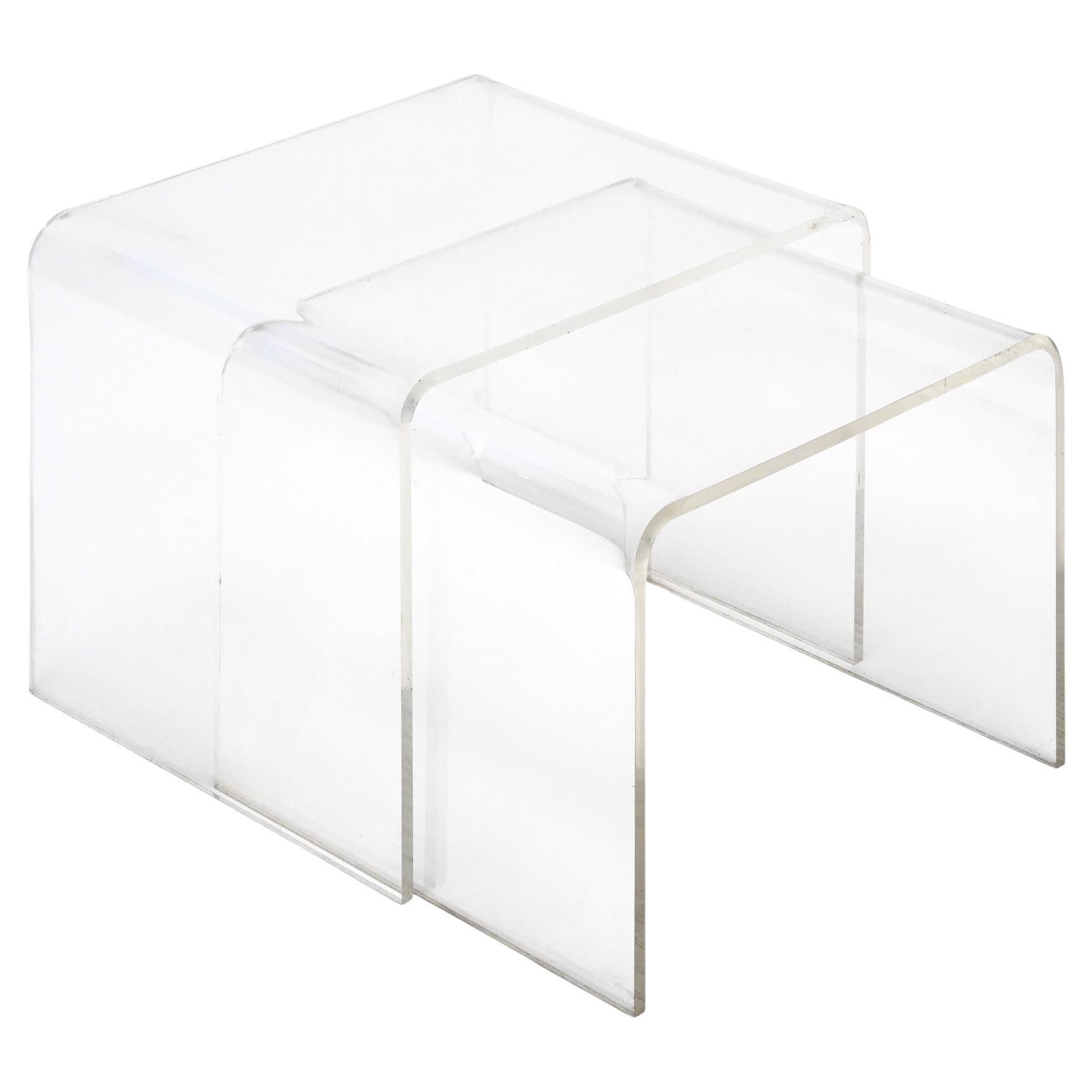 Mid-Century Lucite Waterfall Tables For Sale