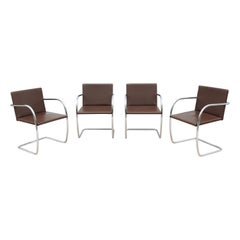 Sedie tubolari Brno di metà secolo Ludwig Mies van der Rohe per Knoll, set di 4 pezzi