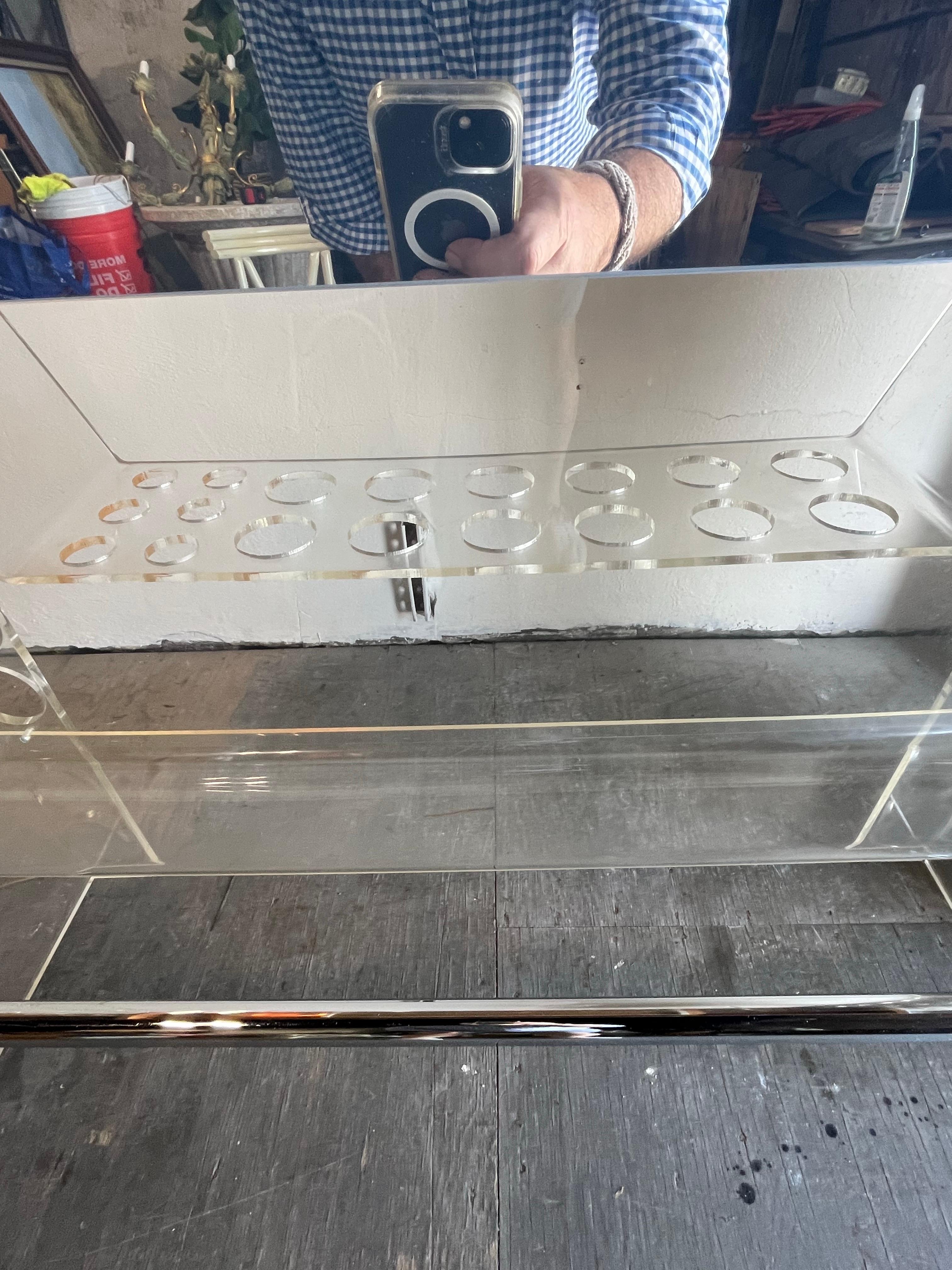 Mid Century Luigi Bardini Illuminated Lucite Bar and Corner Shelving For Sale 1