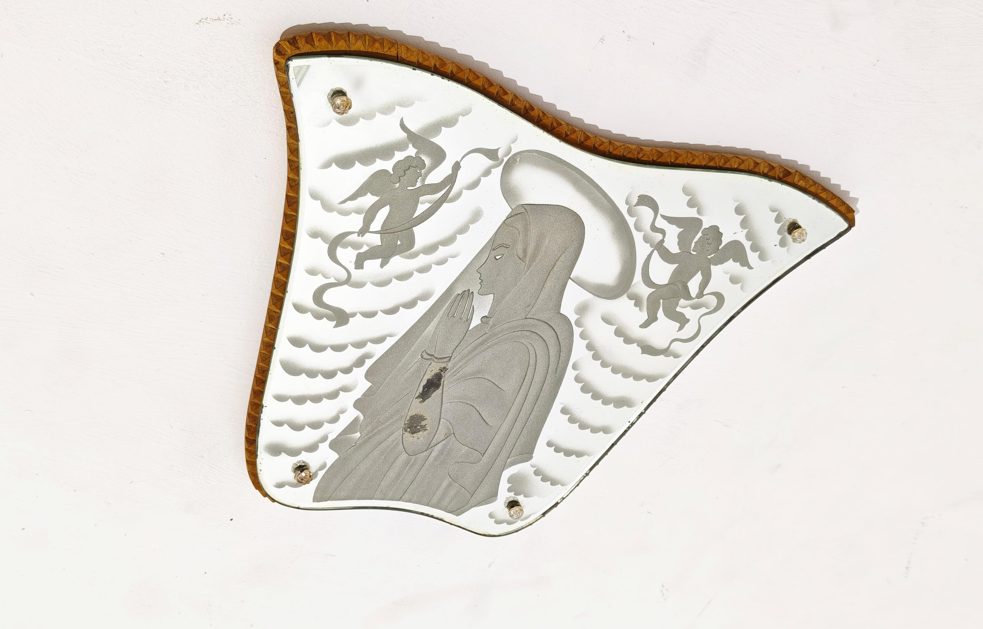 Luigi Brusotti pour Fontana Arte Italie 1940s Madone avec Anges en vente 3