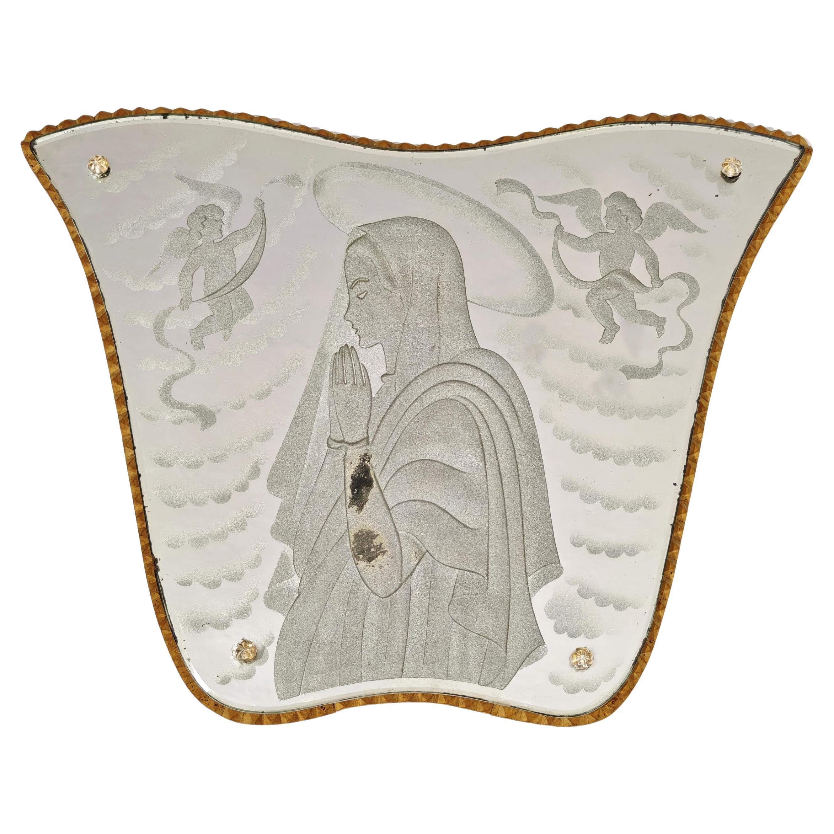 Mid-Century Luigi Brusotti for Fontana Arte Italy 1940s Madonna with Angels