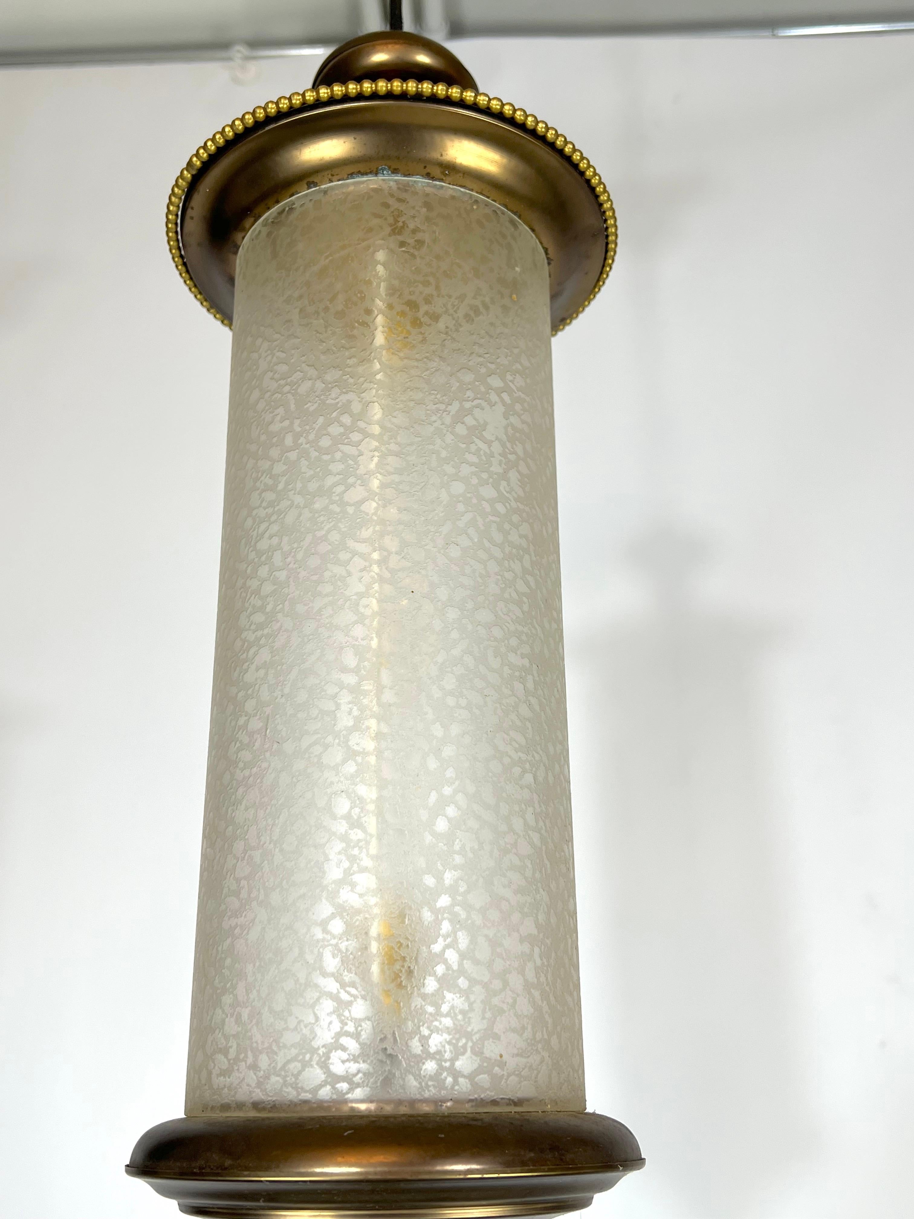 Italian Mid-Century Lumi Milano Brass Pendant Light from 50s For Sale