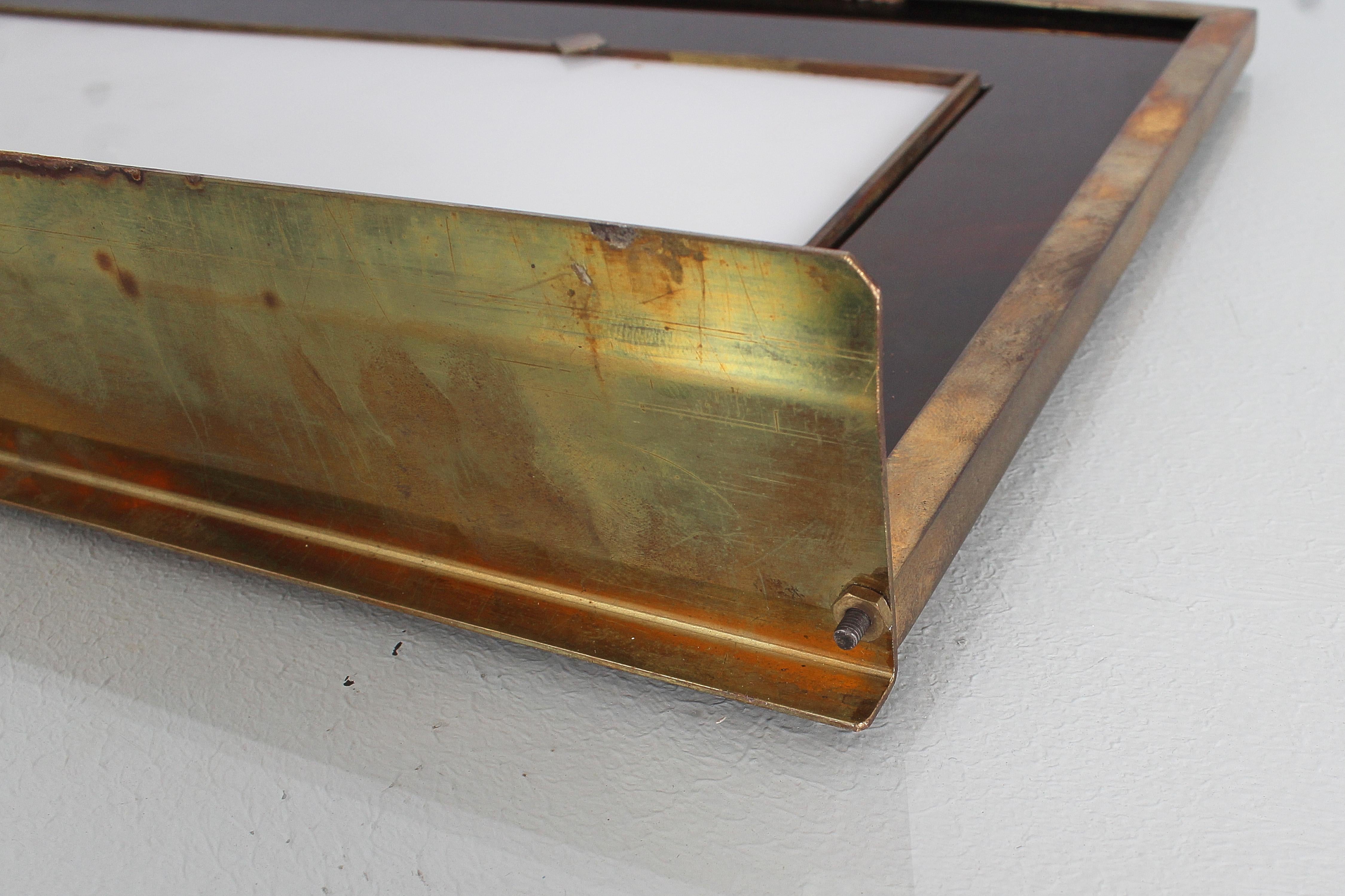 Midcentury M. Rega Lucite and Brass Rectangular Photo Frame Italy, 1970s For Sale 2